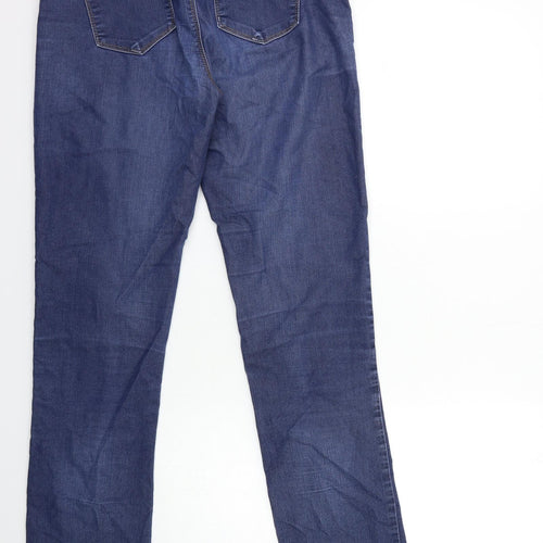 Denim & Co. Womens Blue  Denim Straight Jeans Size 8 L34 in