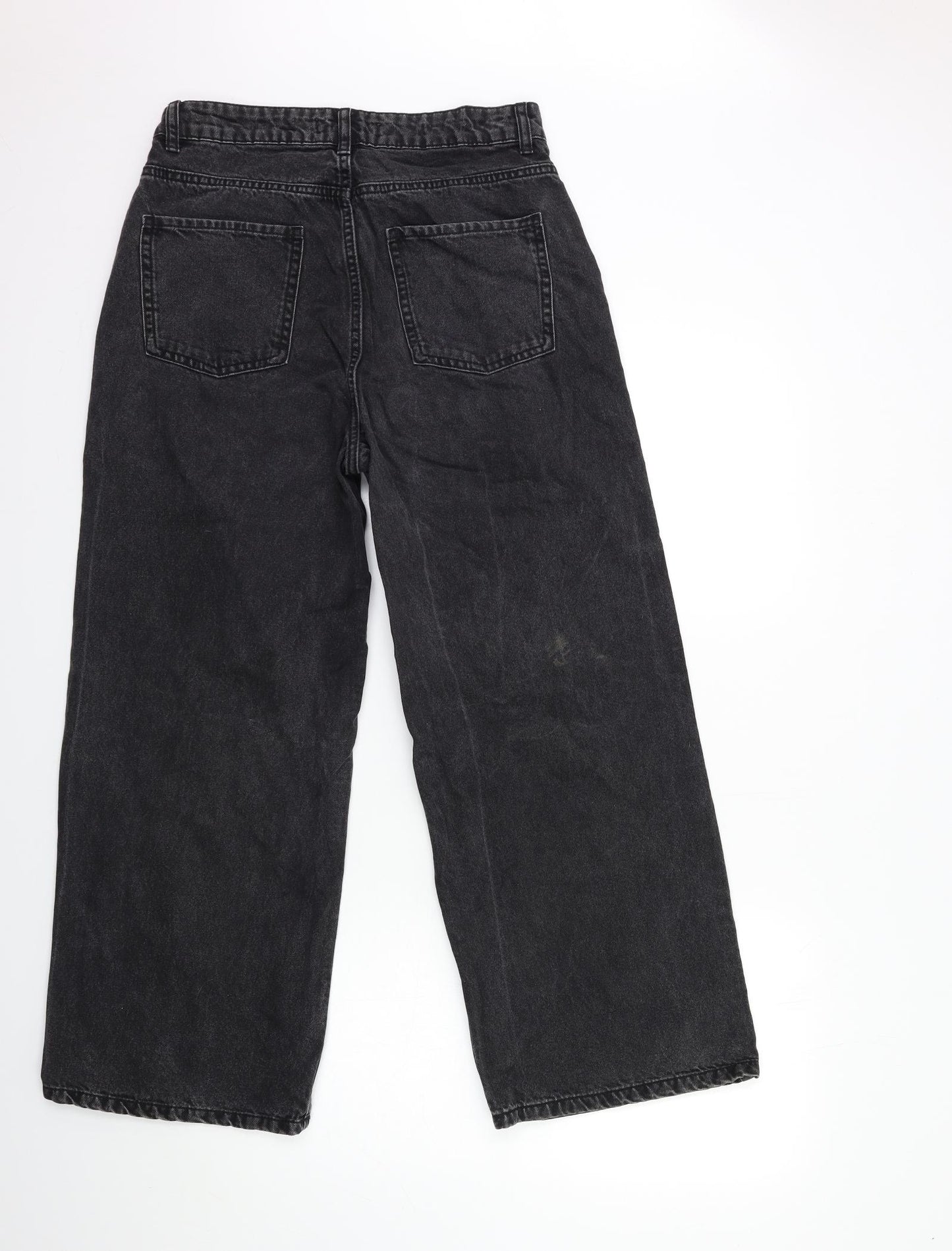 Denim & Co. Womens Black  Denim Wide-Leg Jeans Size 12 L27 in