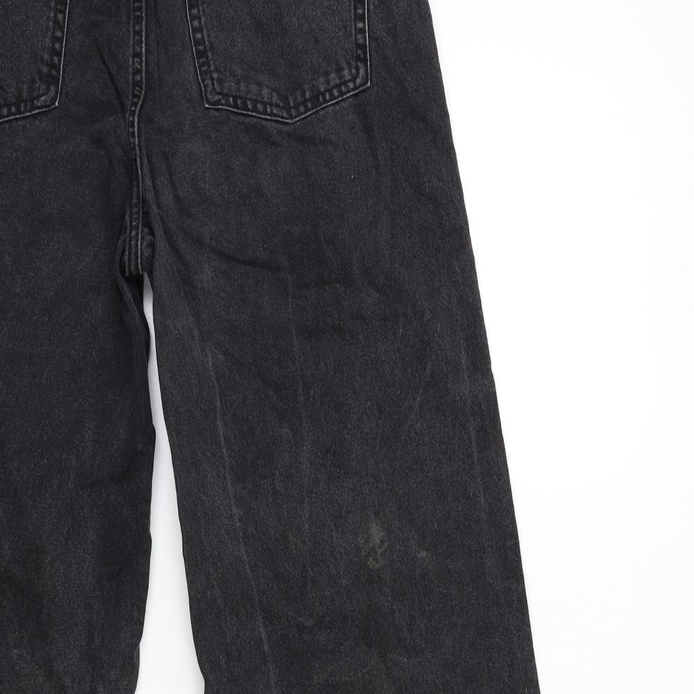 Denim & Co. Womens Black  Denim Wide-Leg Jeans Size 12 L27 in