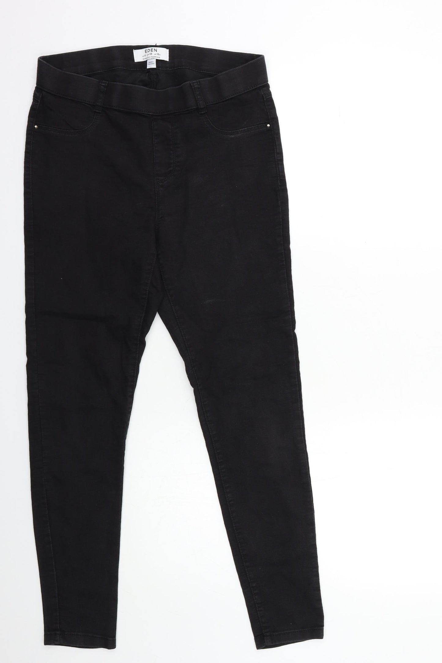 Dorothy Perkins Womens Black  Denim Skinny Jeans Size 10 L28 in