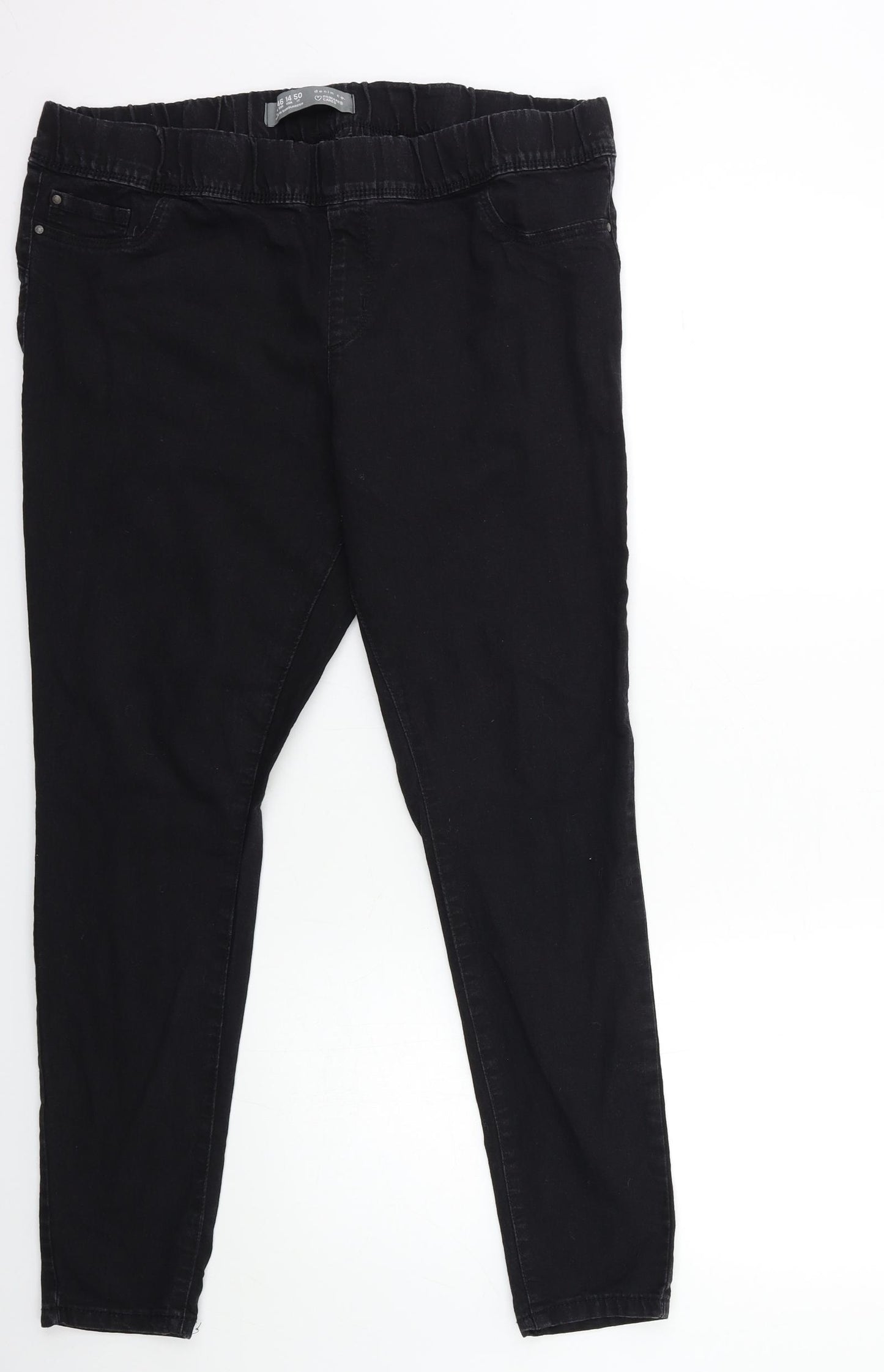 Denim & Co. Womens Black  Denim Jegging Jeans Size 18 L29 in