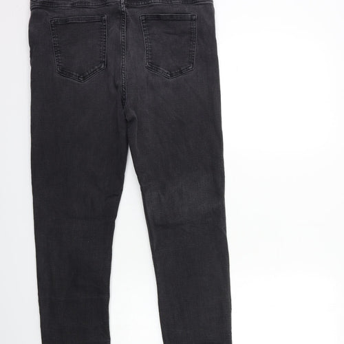 Marks and Spencer Womens Grey  Denim Straight Jeans Size 16 L28 in