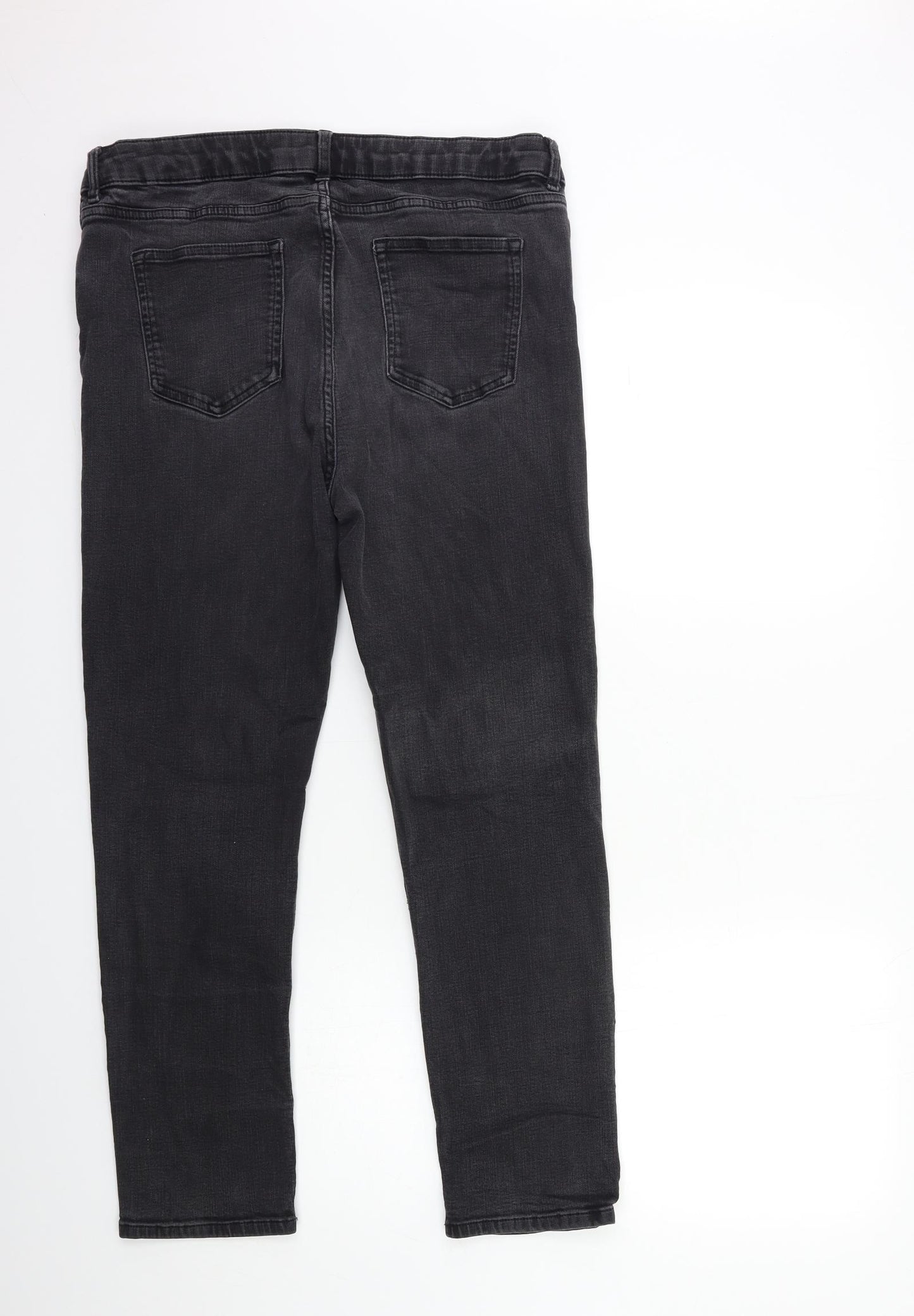 Marks and Spencer Womens Grey  Denim Straight Jeans Size 16 L28 in