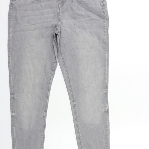 Denim & Co. Womens Grey  Denim Skinny Jeans Size 14 L28 in