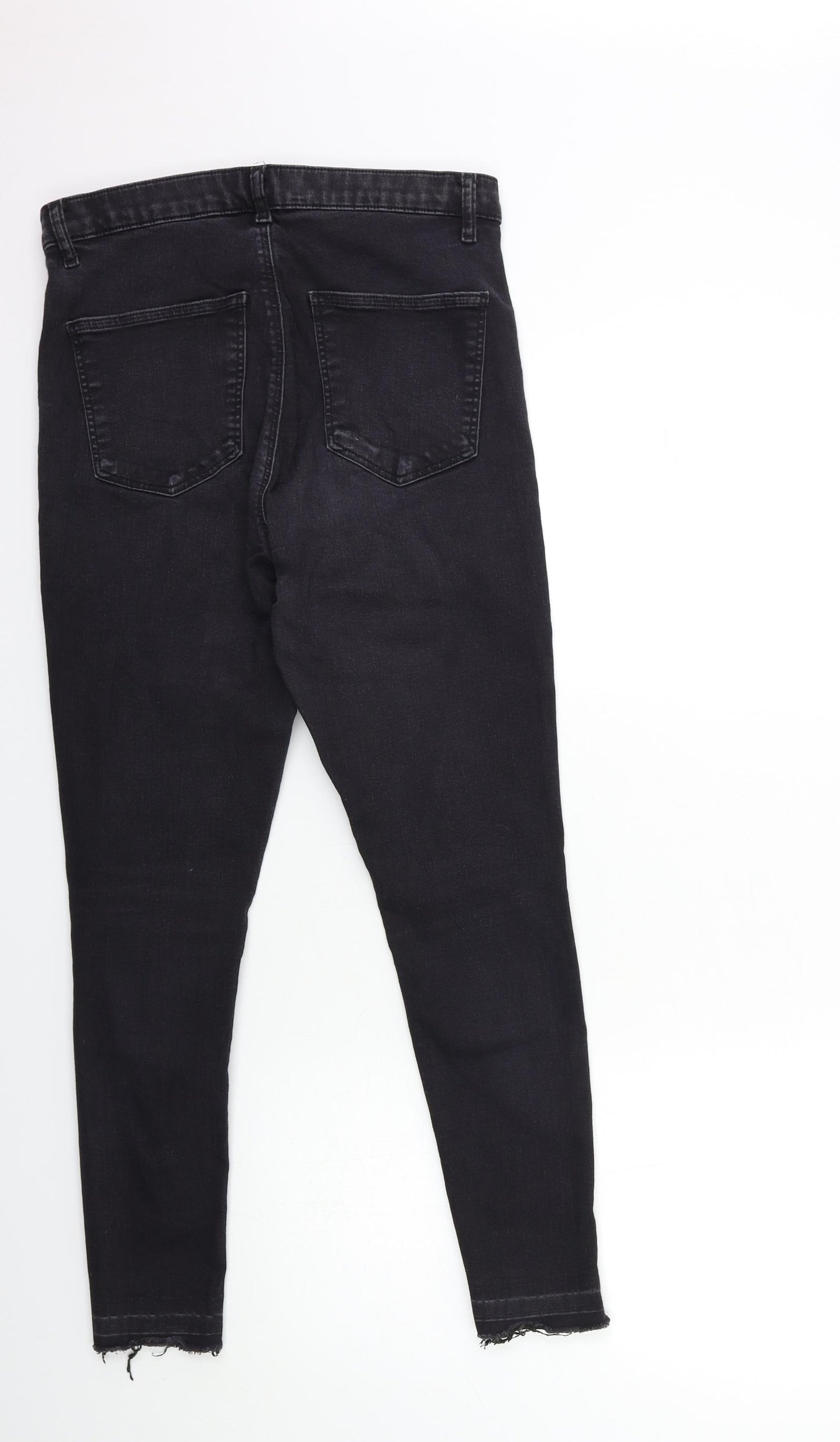 Topshop Womens Black  Denim Skinny Jeans Size 34 in L30 in