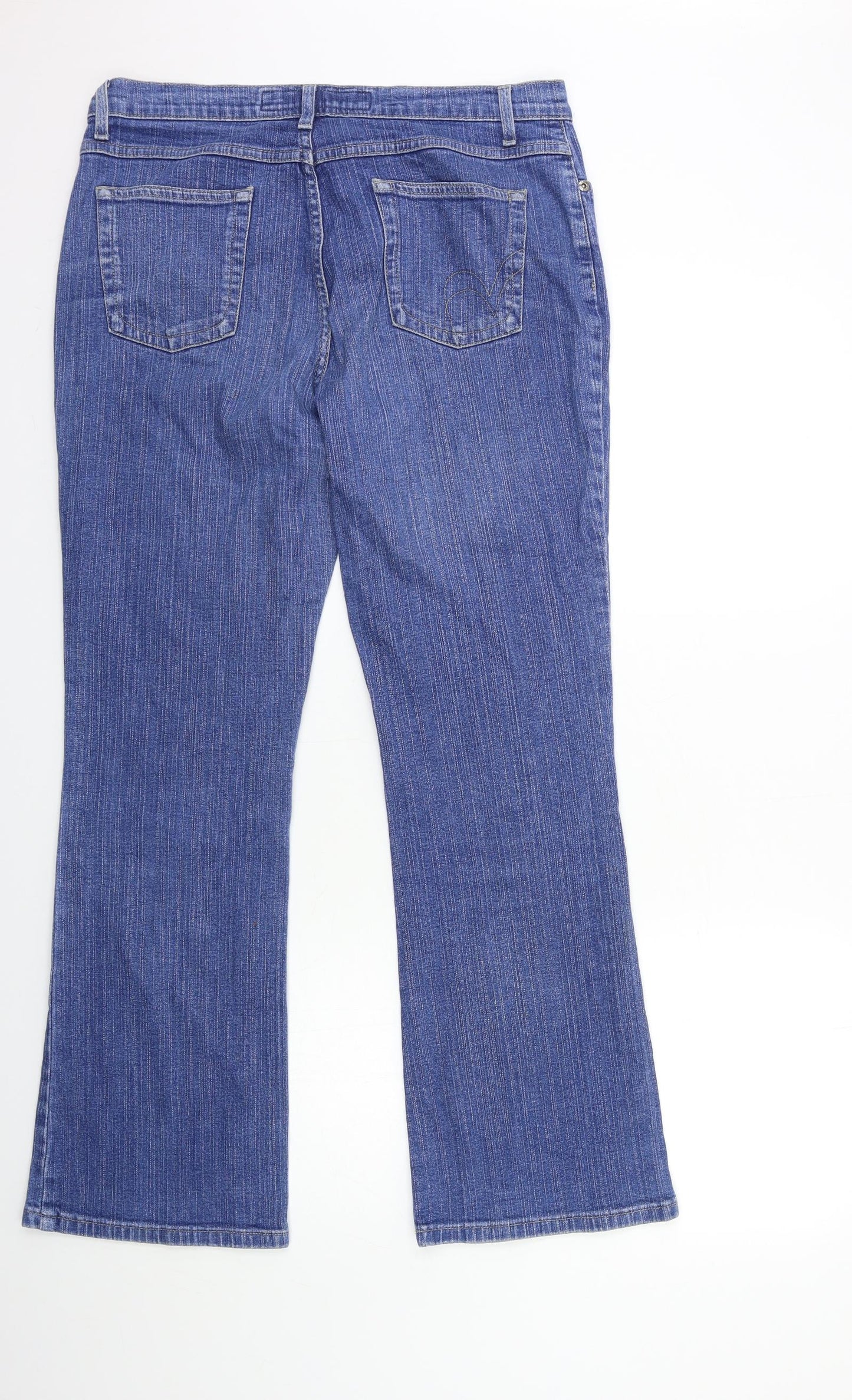 Per Una Womens Blue  Denim Flared Jeans Size 14 L29 in