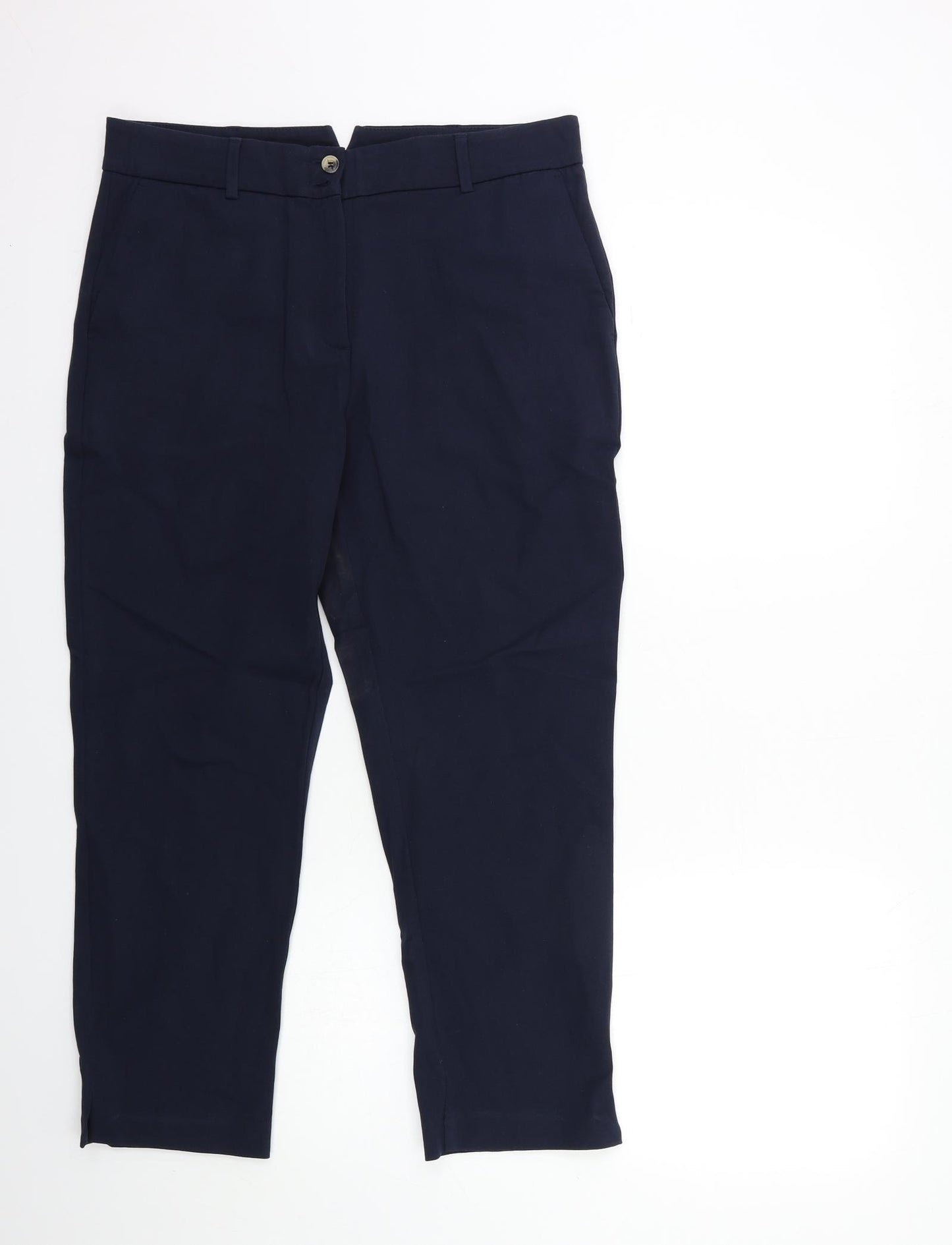 Per Una Womens Blue  Rayon Trousers  Size 10 L26 in