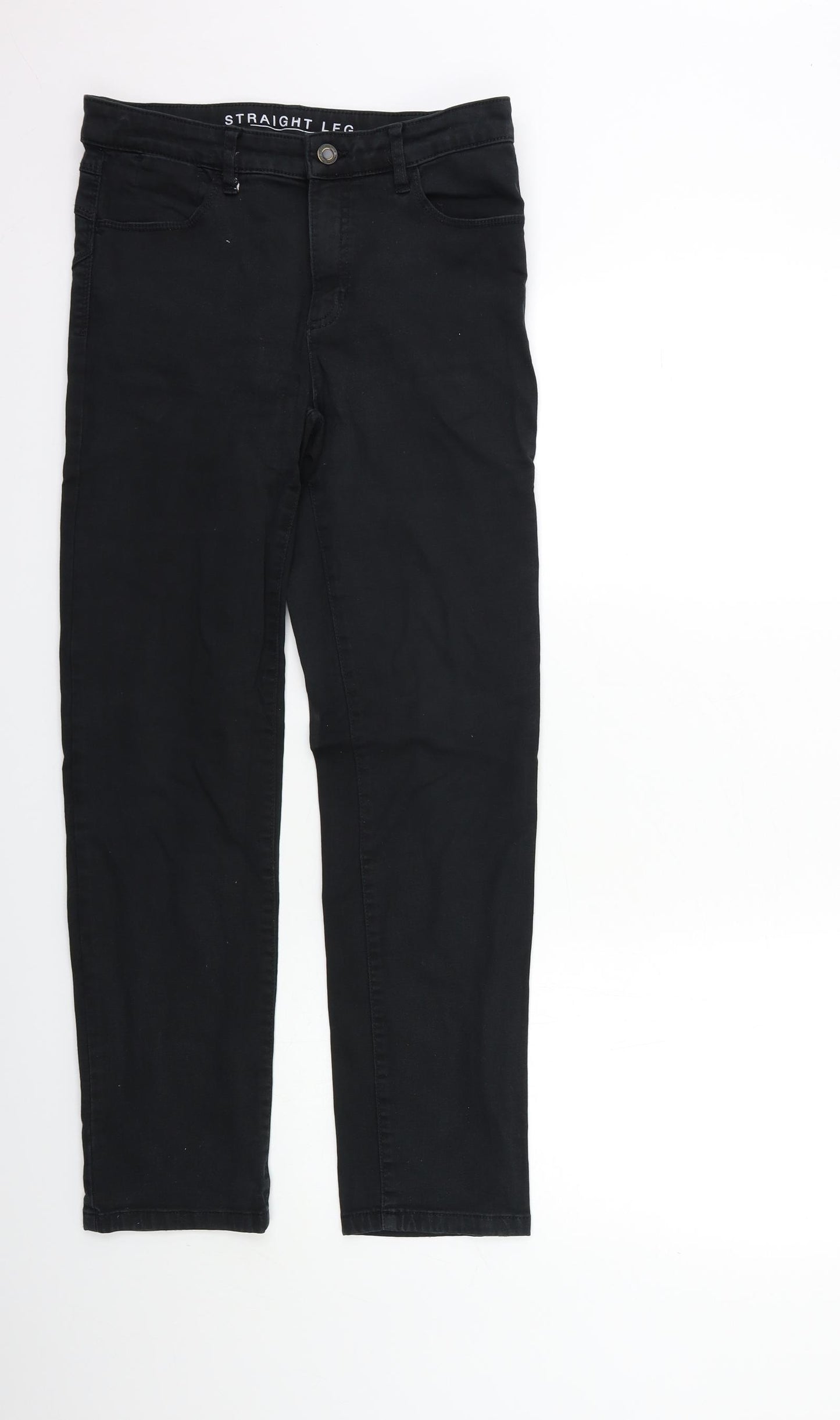 Marks and Spencer Womens Black  Denim Straight Jeans Size 12 L29 in