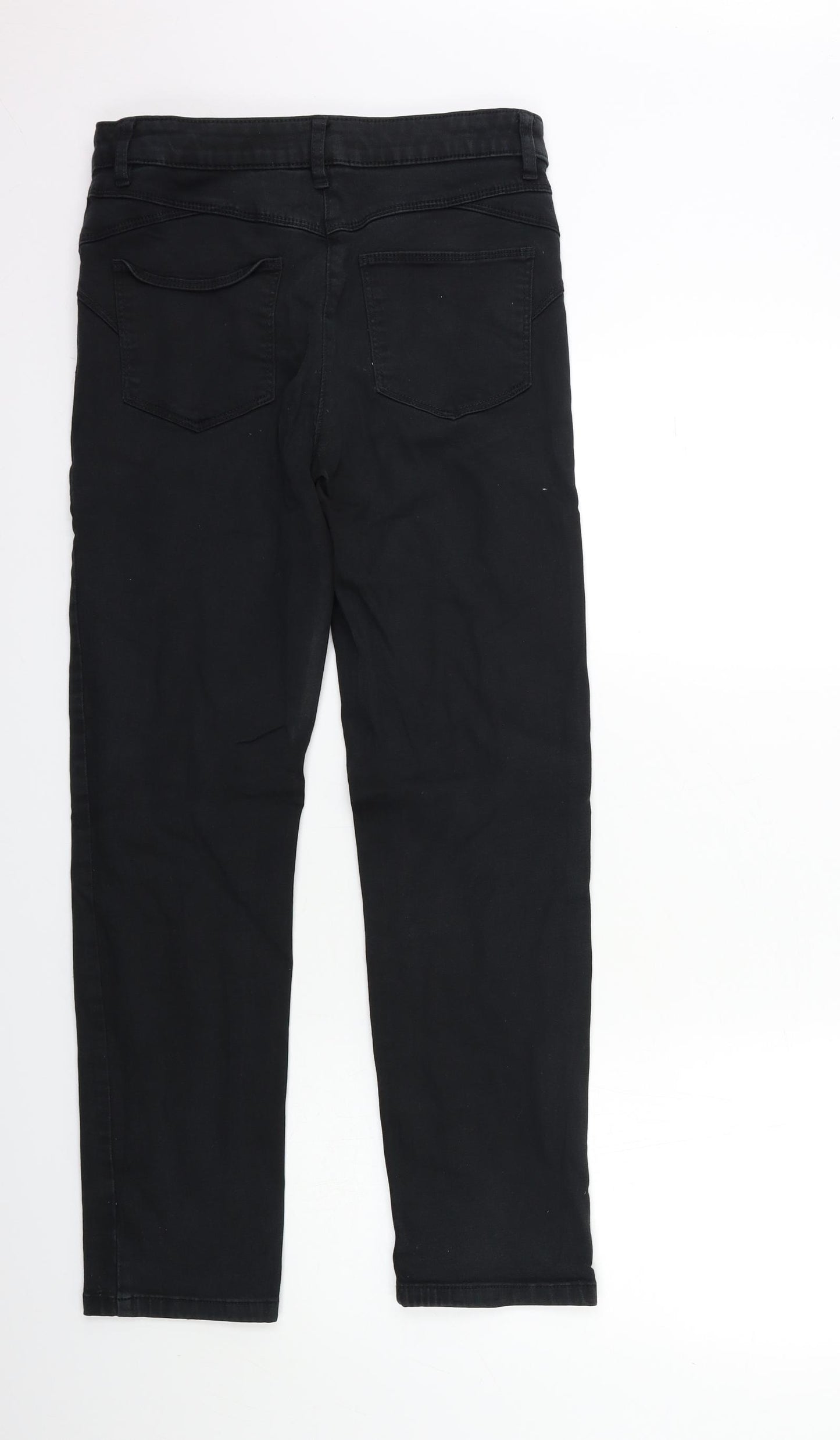 Marks and Spencer Womens Black  Denim Straight Jeans Size 12 L29 in