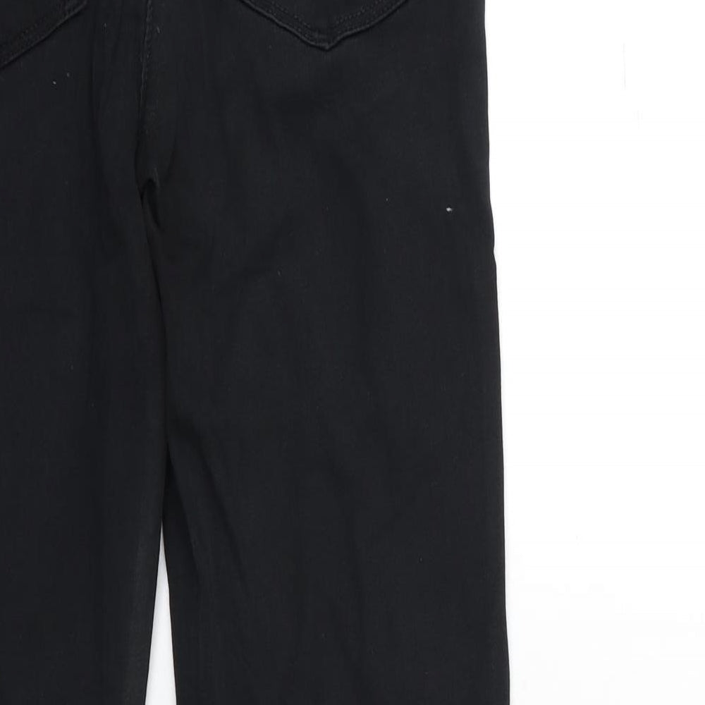 Marks and Spencer Womens Black  Denim Straight Jeans Size 12 L29 in