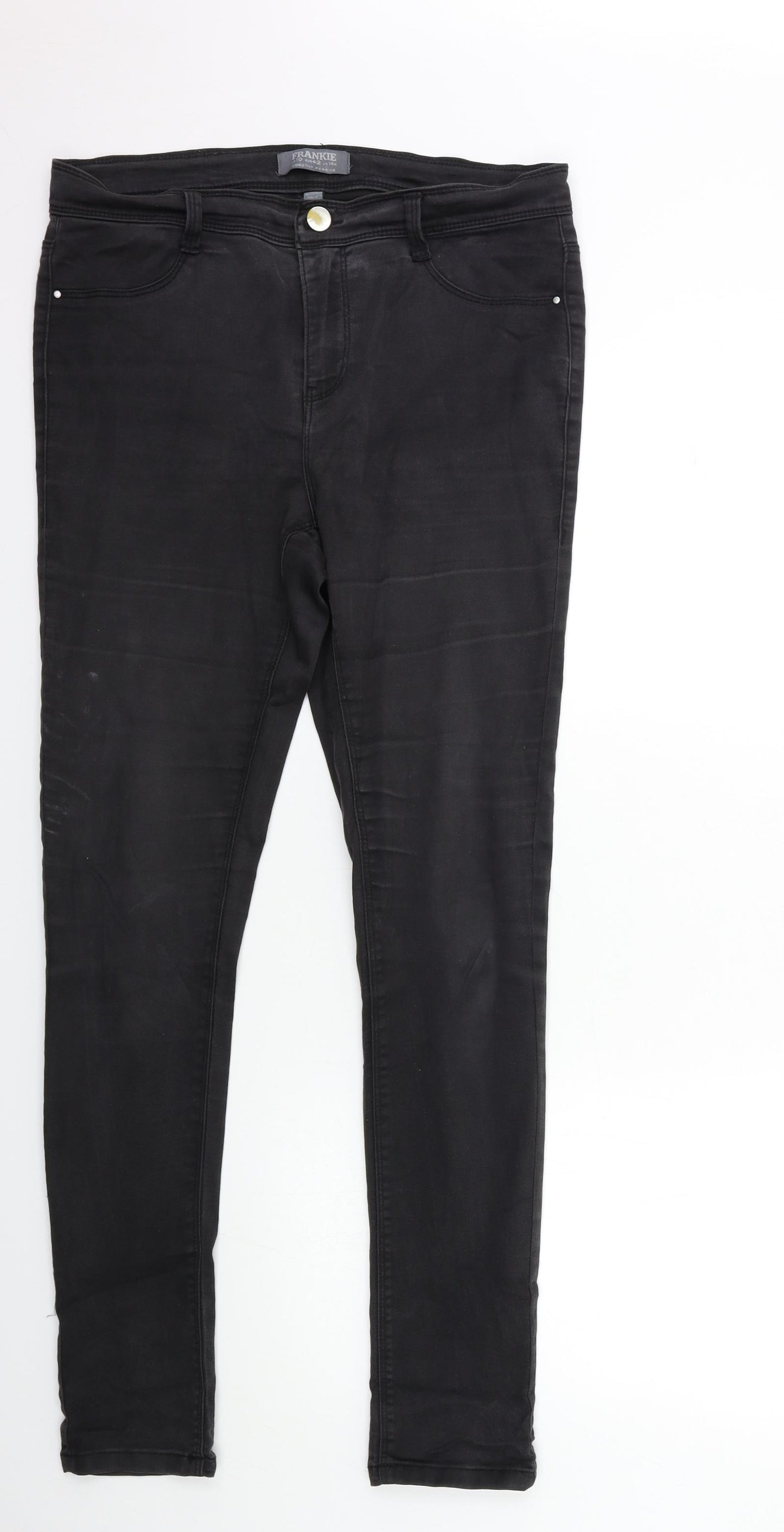 Dorothy Perkins Womens Black  Denim Skinny Jeans Size 14 L30 in
