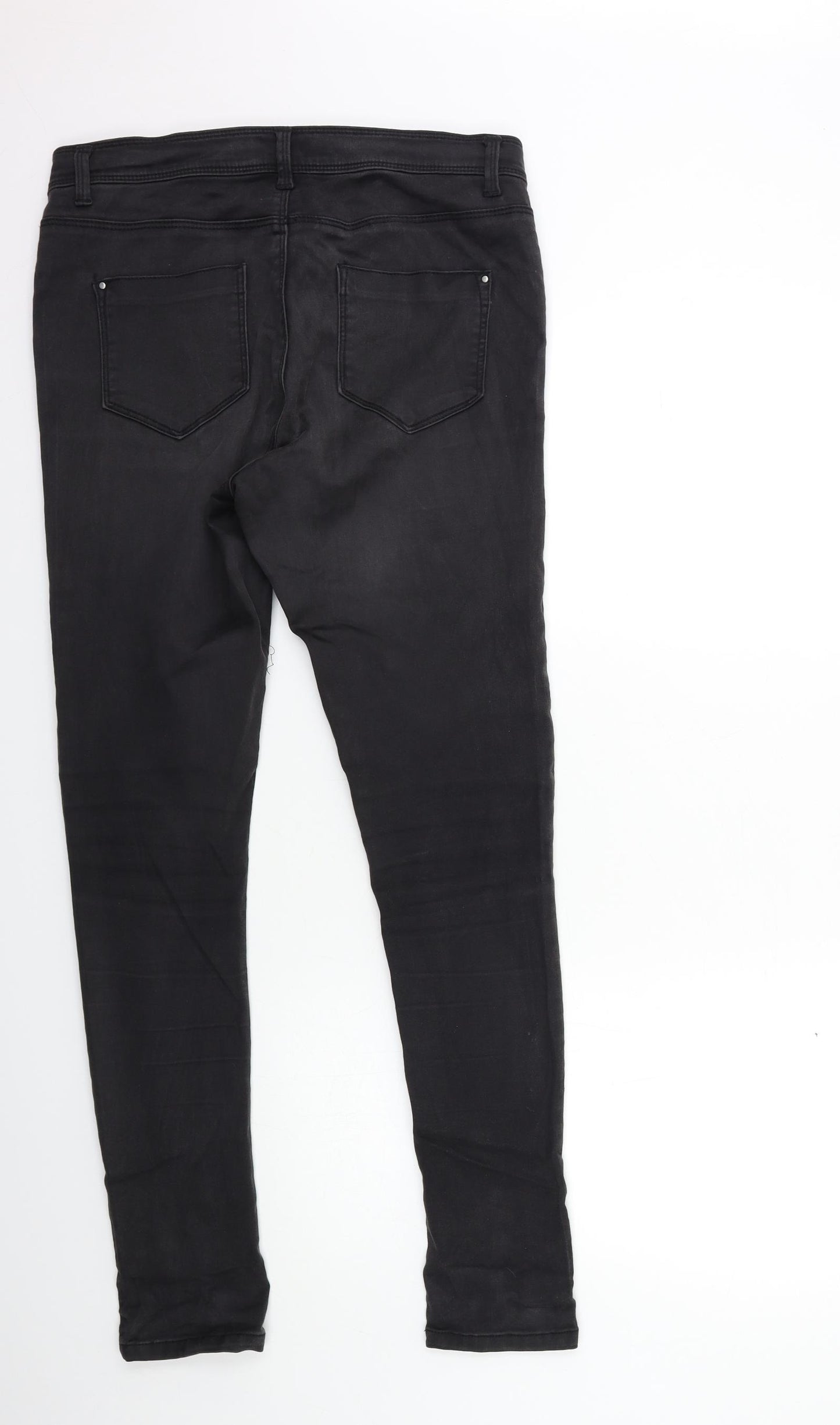 Dorothy Perkins Womens Black  Denim Skinny Jeans Size 14 L30 in