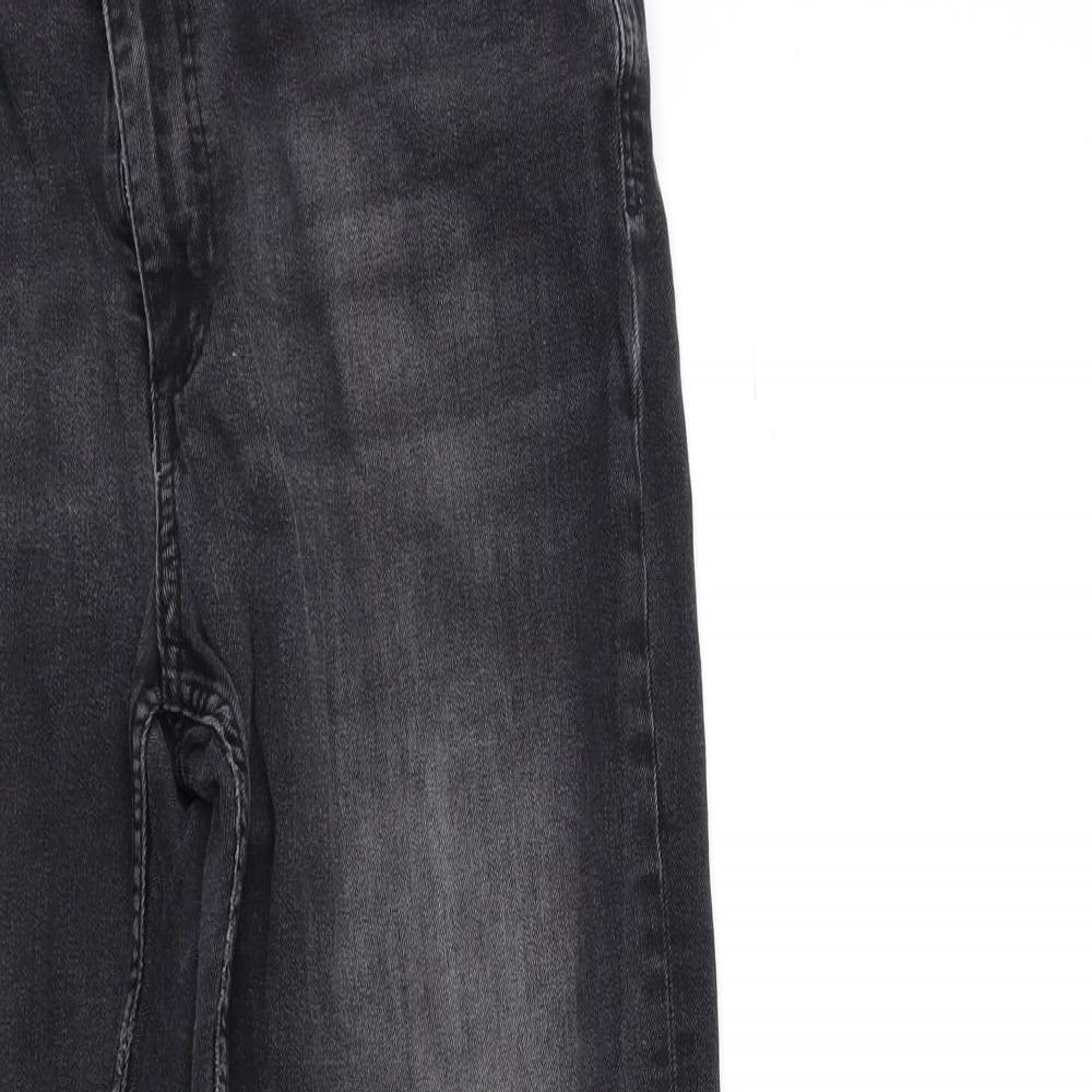 Marks and Spencer Womens Black  Denim Straight Jeans Size 14 L28 in