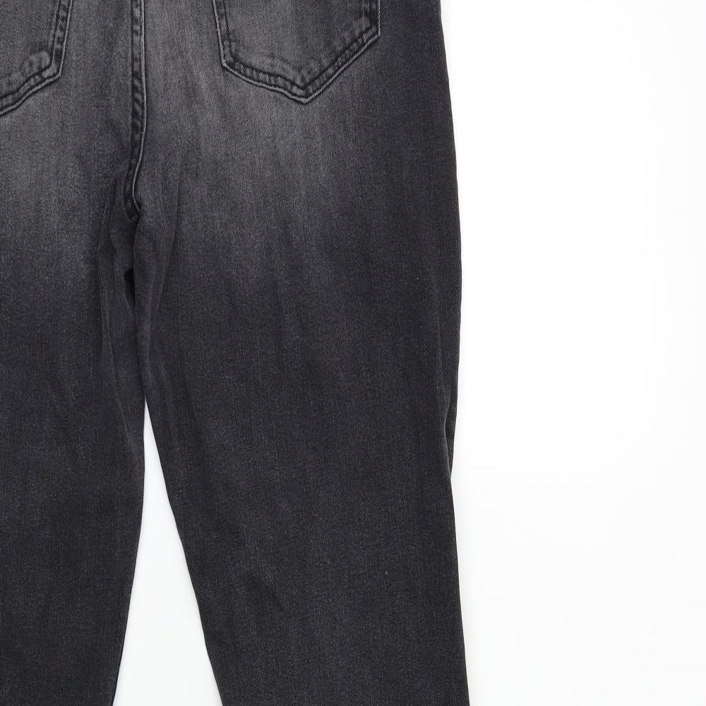 Marks and Spencer Womens Black  Denim Straight Jeans Size 14 L28 in