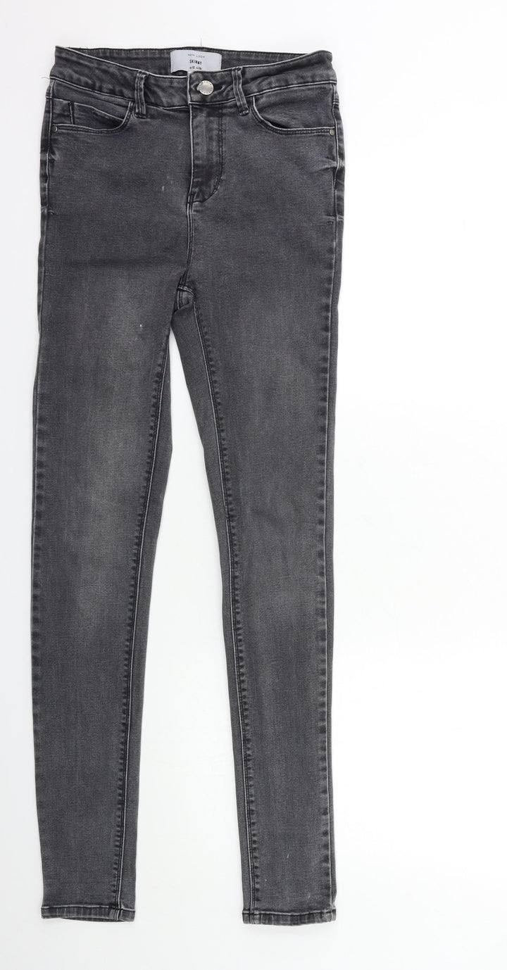 New Look Womens Grey Denim Skinny Jeans Size 10 L30 in