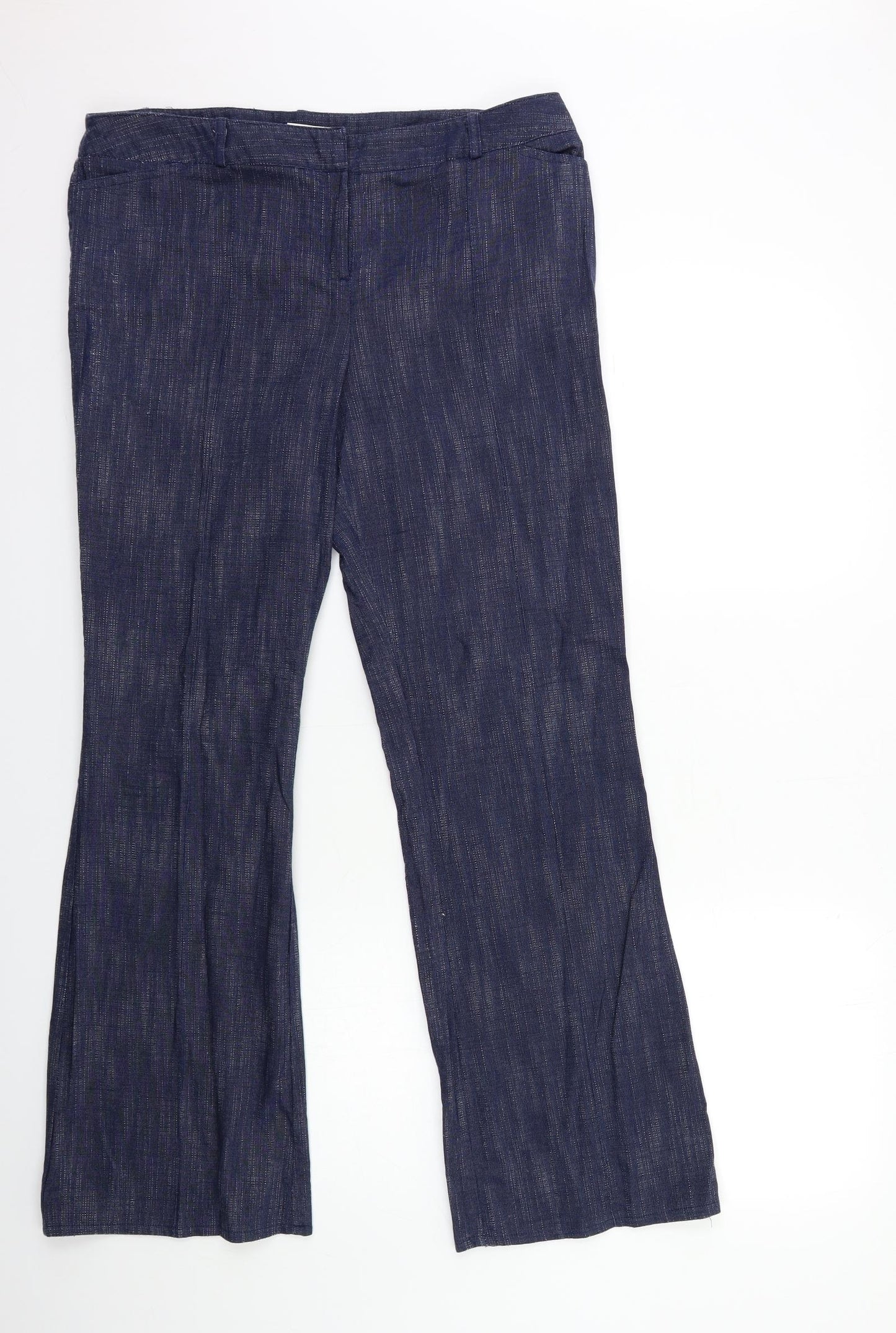 women Womens Blue   Trousers  Size 14 L30 in