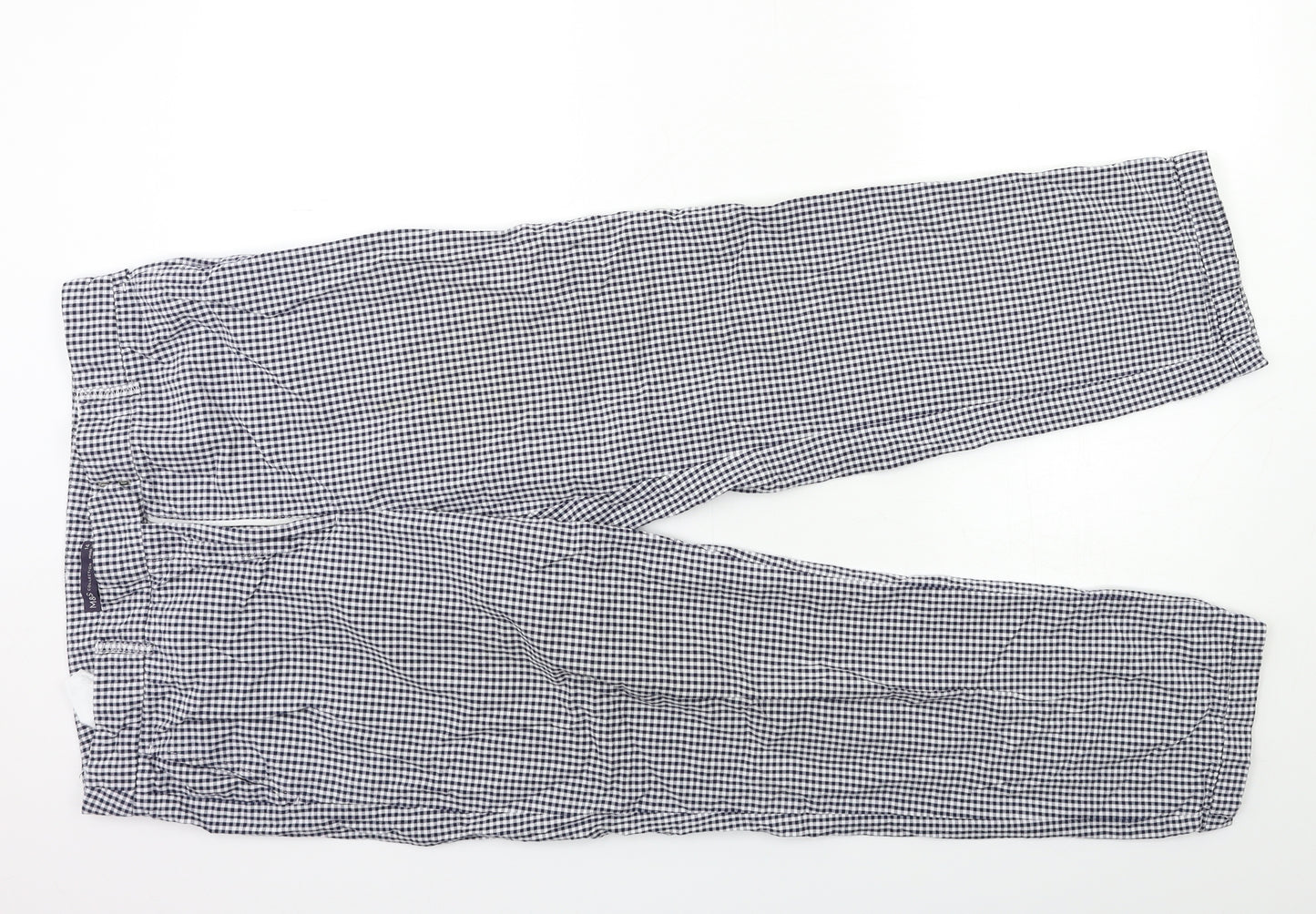 Marks and Spencer Womens Blue Check  Trousers  Size 14 L26 in