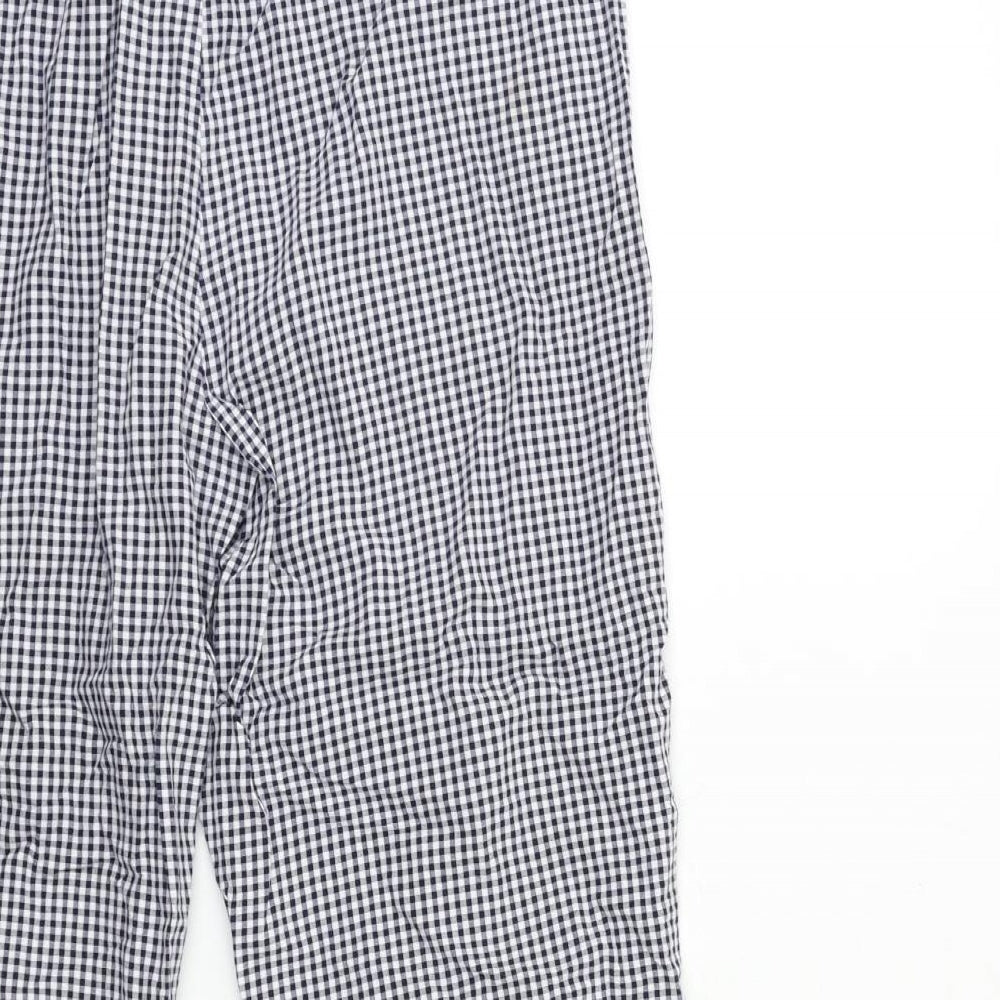 Marks and Spencer Womens Blue Check  Trousers  Size 14 L26 in