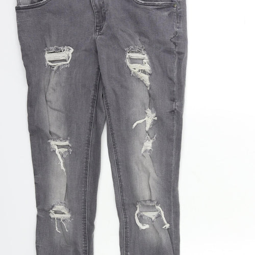 Denim & Co. Womens Grey  Denim Skinny Jeans Size 10 L29 in
