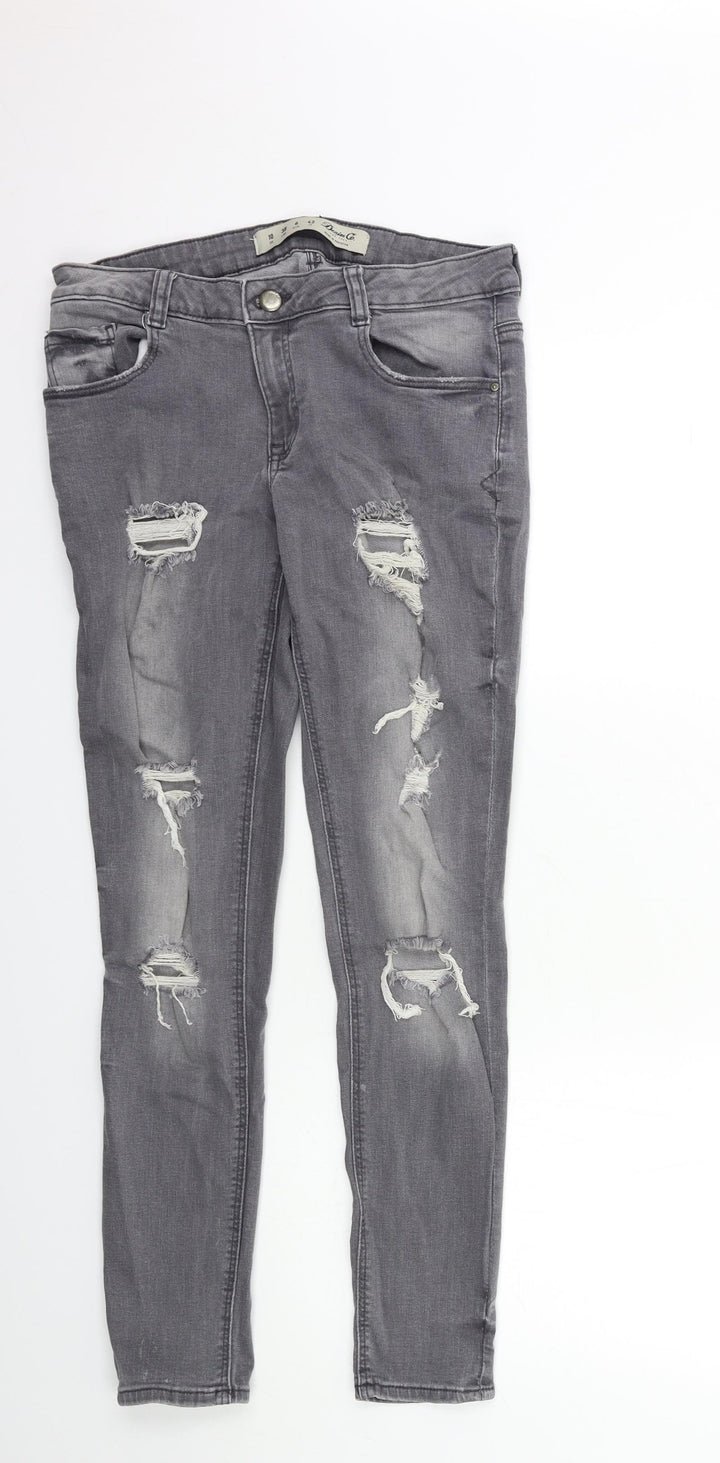 Denim & Co. Womens Grey Denim Skinny Jeans Size 10 L29 in