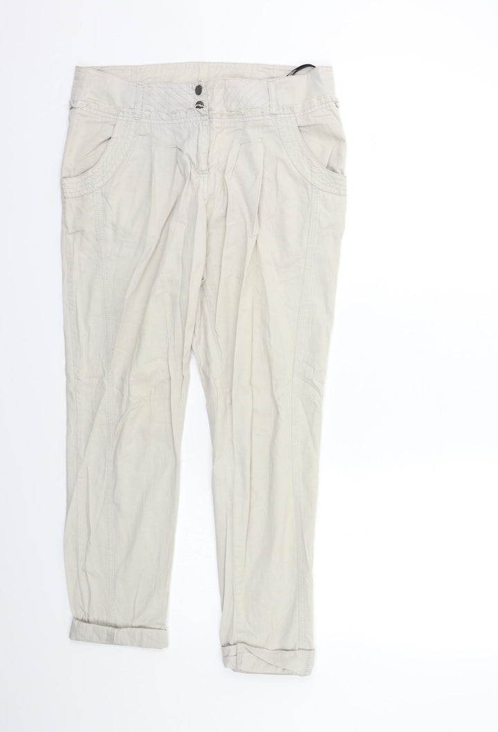 Dorothy Perkins Womens Grey   Cargo Trousers Size 8 L24 in