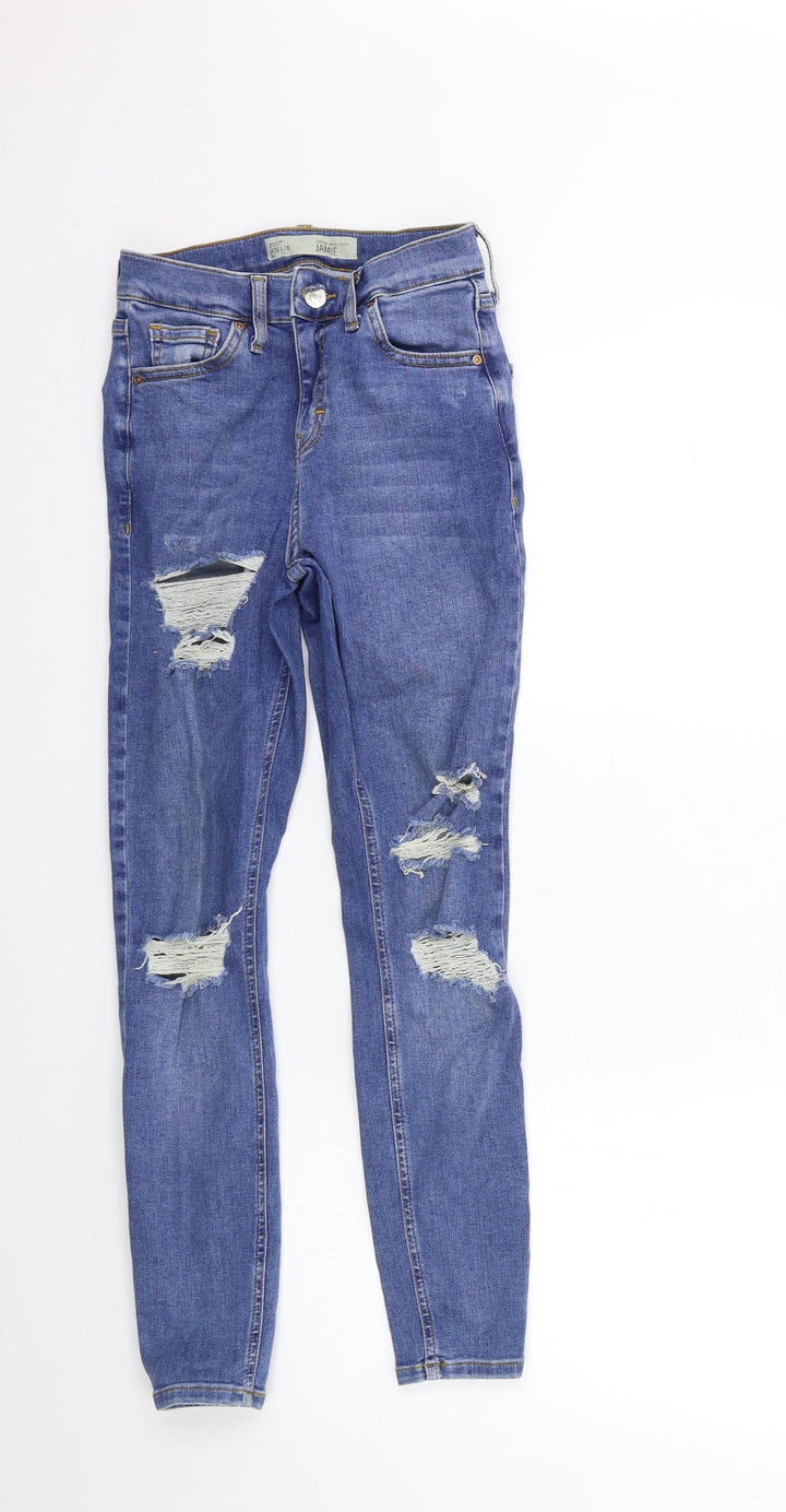 Topshop Womens Blue Denim Skinny Jeans Size 26 in L28 in