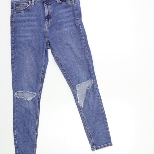 Topshop Womens Blue  Denim Skinny Jeans Size 30 in L30 in