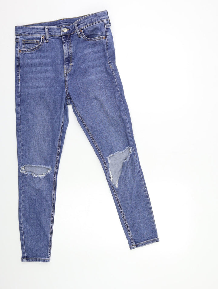 Topshop Womens Blue Denim Skinny Jeans Size 30 in L30 in