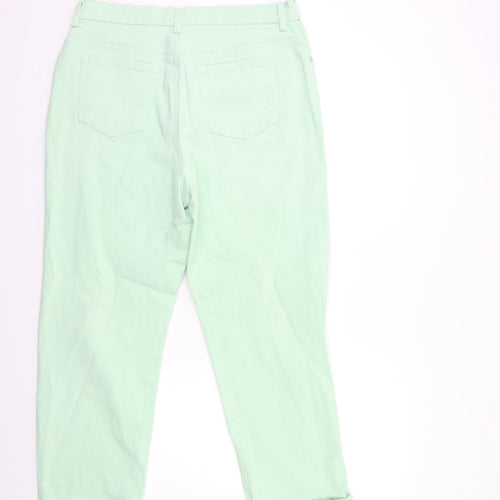 Gloria Vanderbilt Womens Green  Denim Straight Jeans Size 14 L26 in