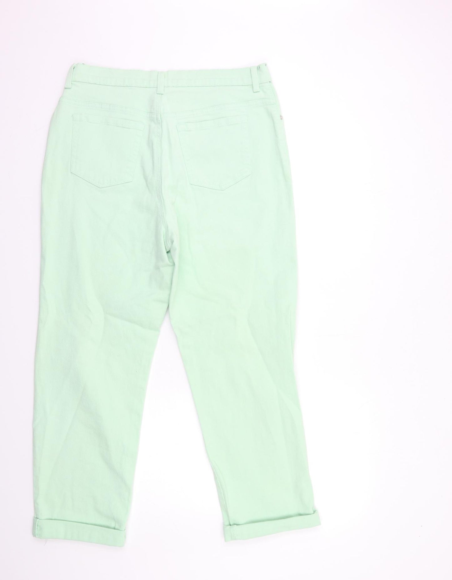 Gloria Vanderbilt Womens Green  Denim Straight Jeans Size 14 L26 in