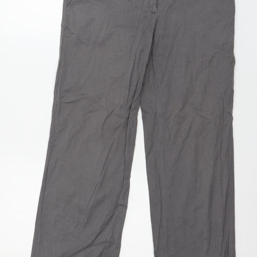 H&M Womens Grey Striped  Trousers  Size 8 L28 in