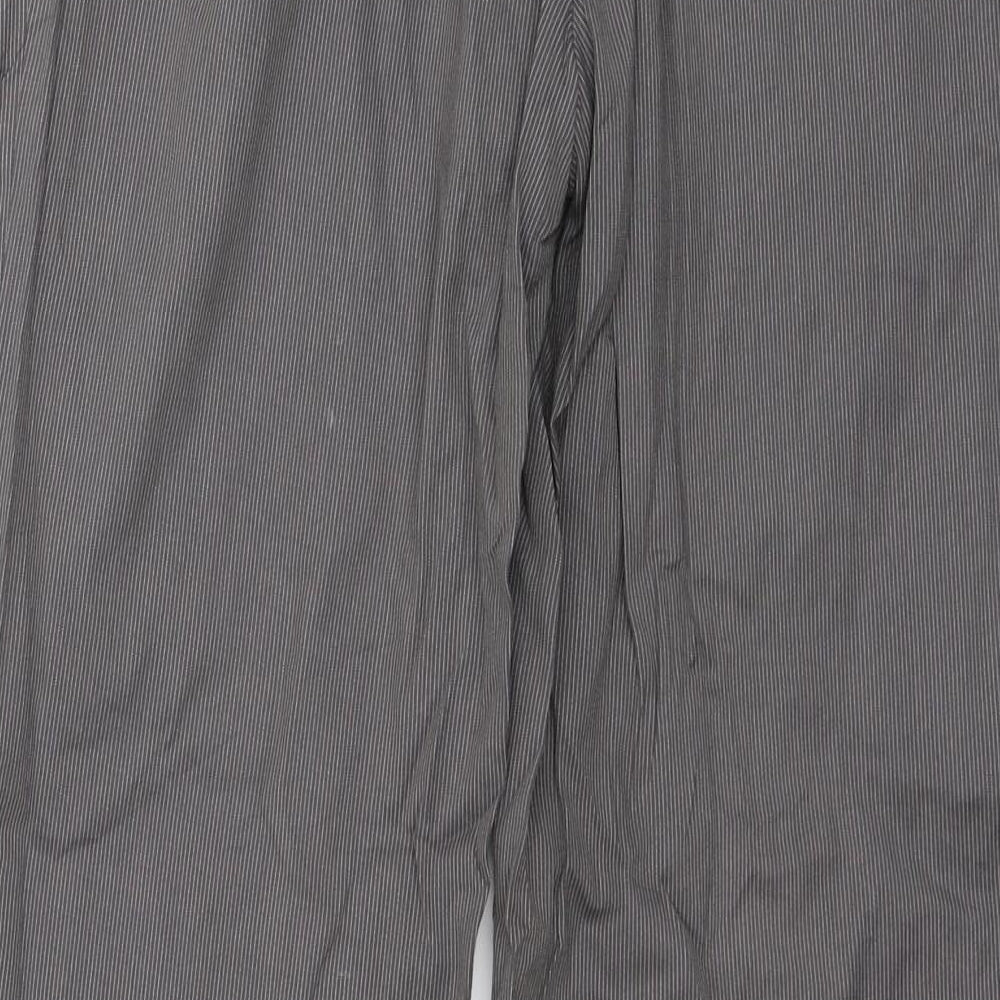 H&M Womens Grey Striped  Trousers  Size 8 L28 in