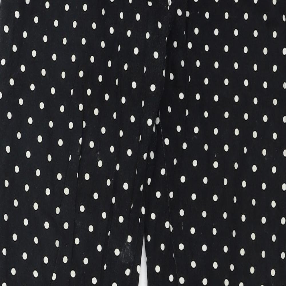 Preworn Girls Black Polka Dot Denim Skinny Jeans Size 12-13 Years