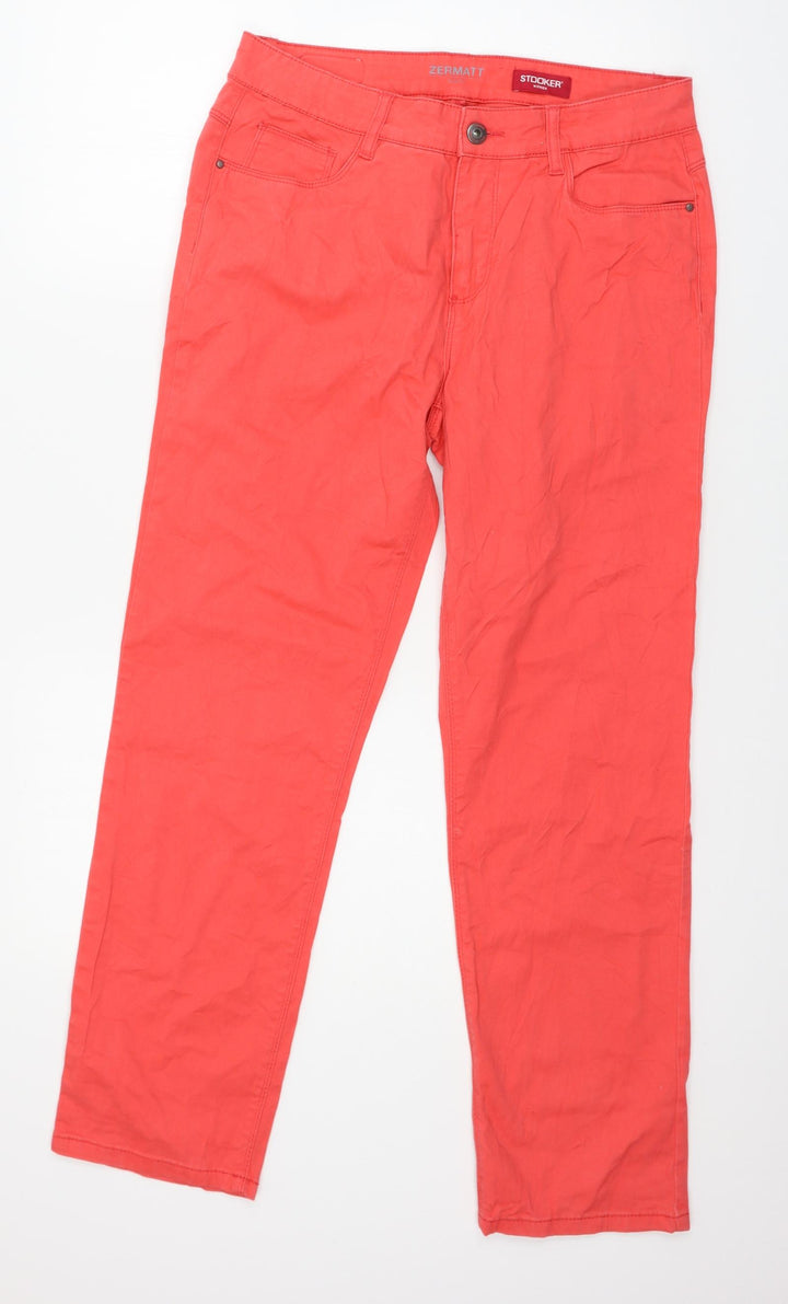 Stooker Womens Pink Denim Straight Jeans Size 14 L28 in