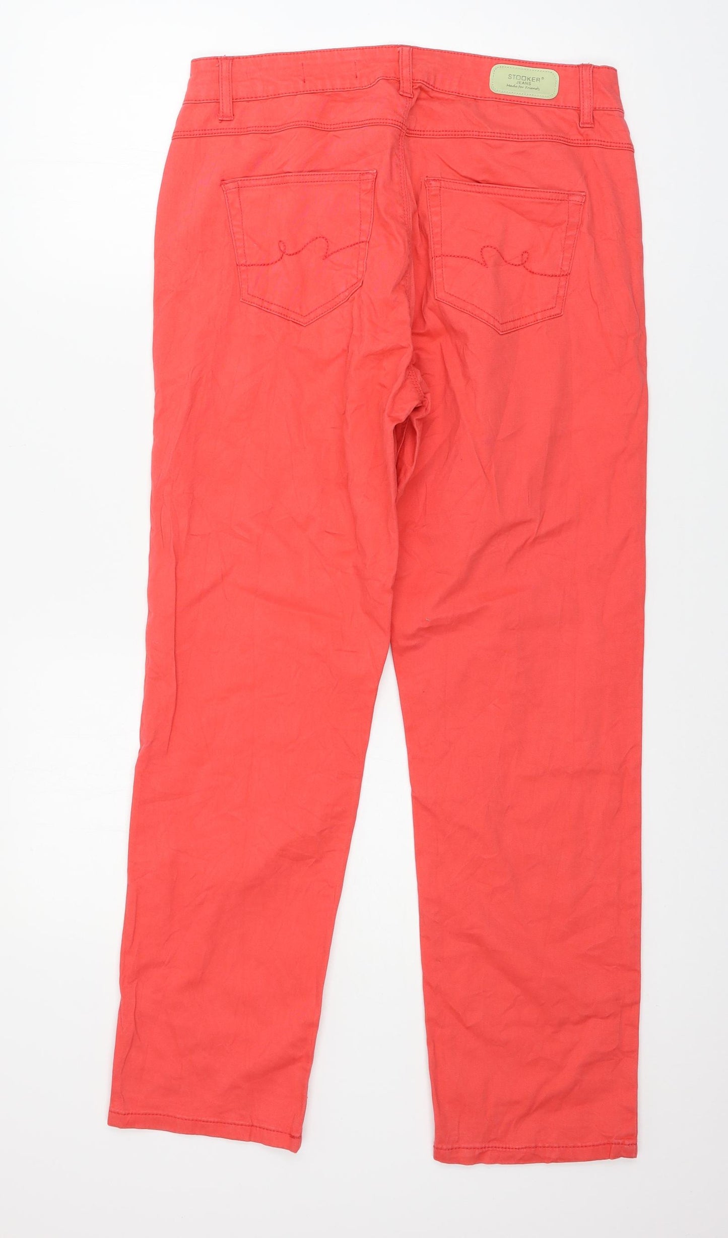 Stooker Womens Pink  Denim Straight Jeans Size 14 L28 in