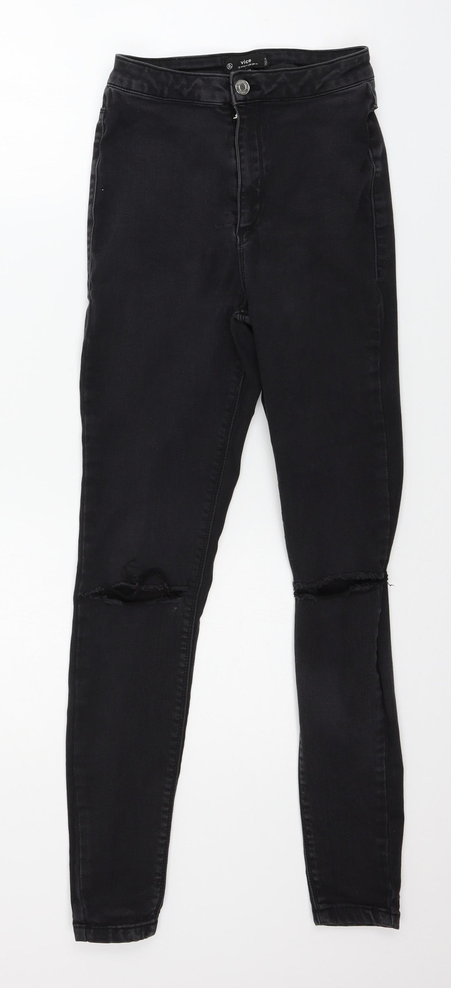 Missguided Womens Black  Denim Skinny Jeans Size 10 L27 in