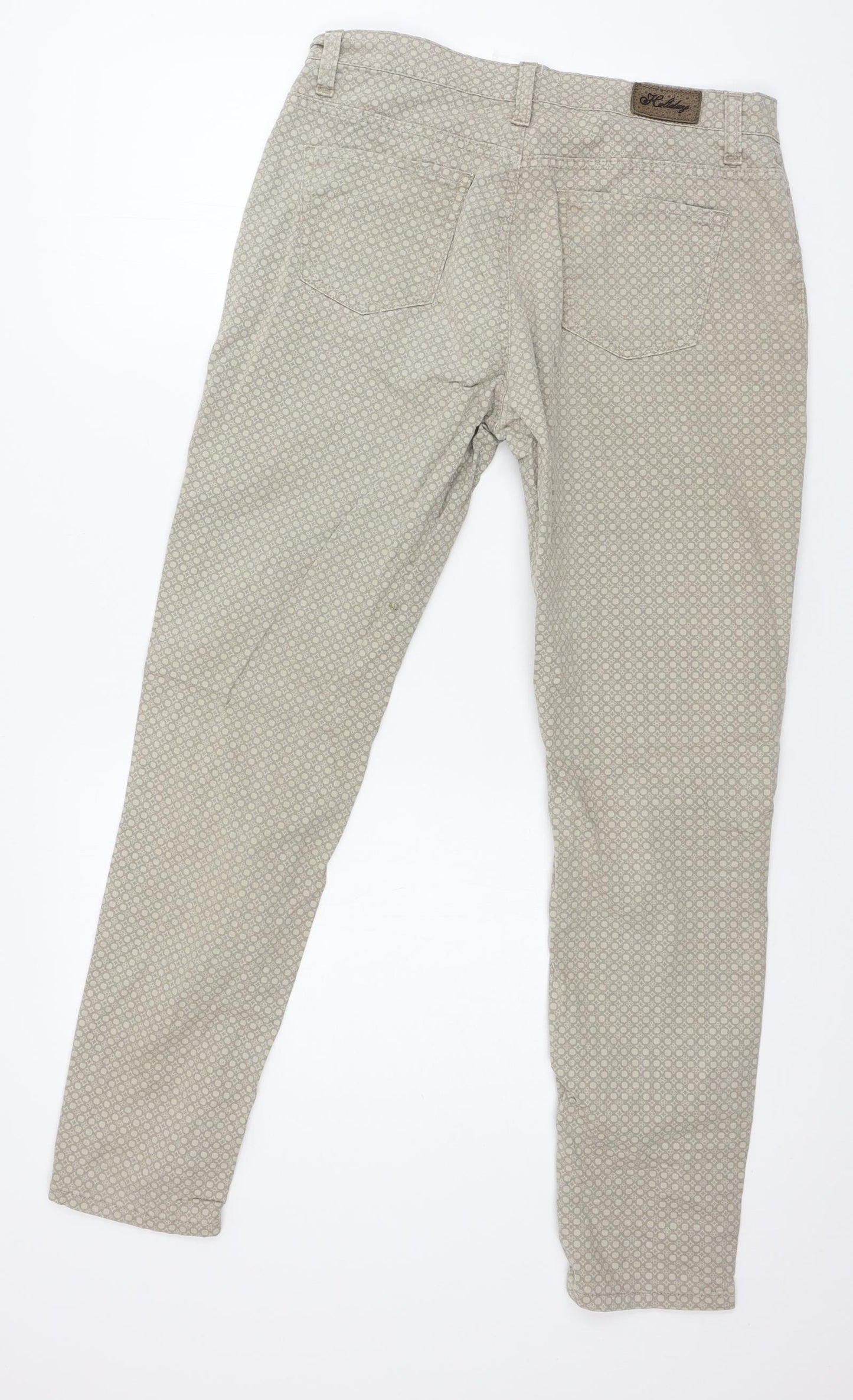 Preworn Womens Green Geometric  Trousers  Size 32 in L28 in