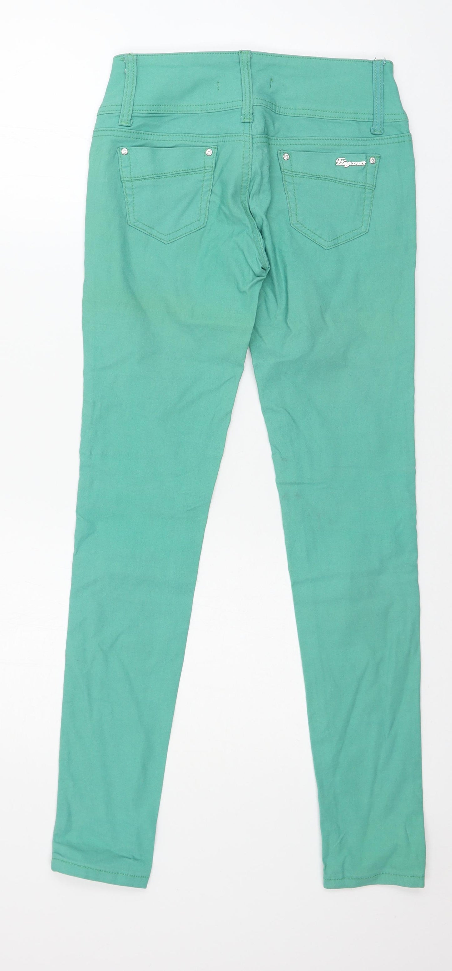 elegant's Womens Green  Denim Skinny Jeans Size 8 L28 in