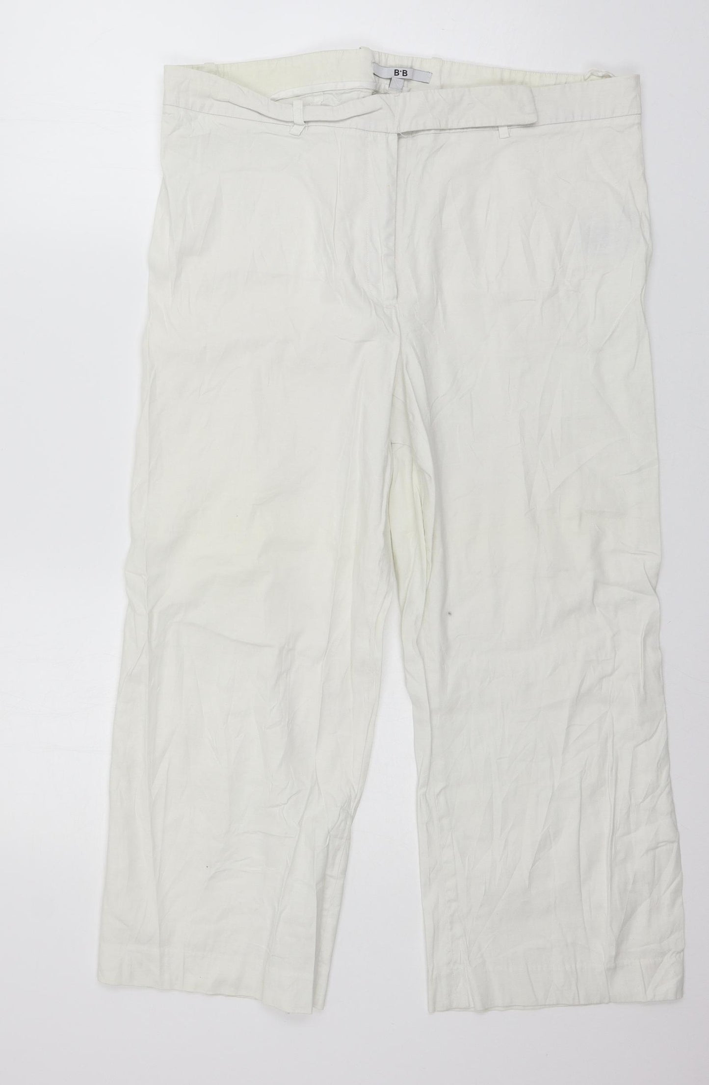 BB Womens White   Cropped Trousers Size 20 L24 in