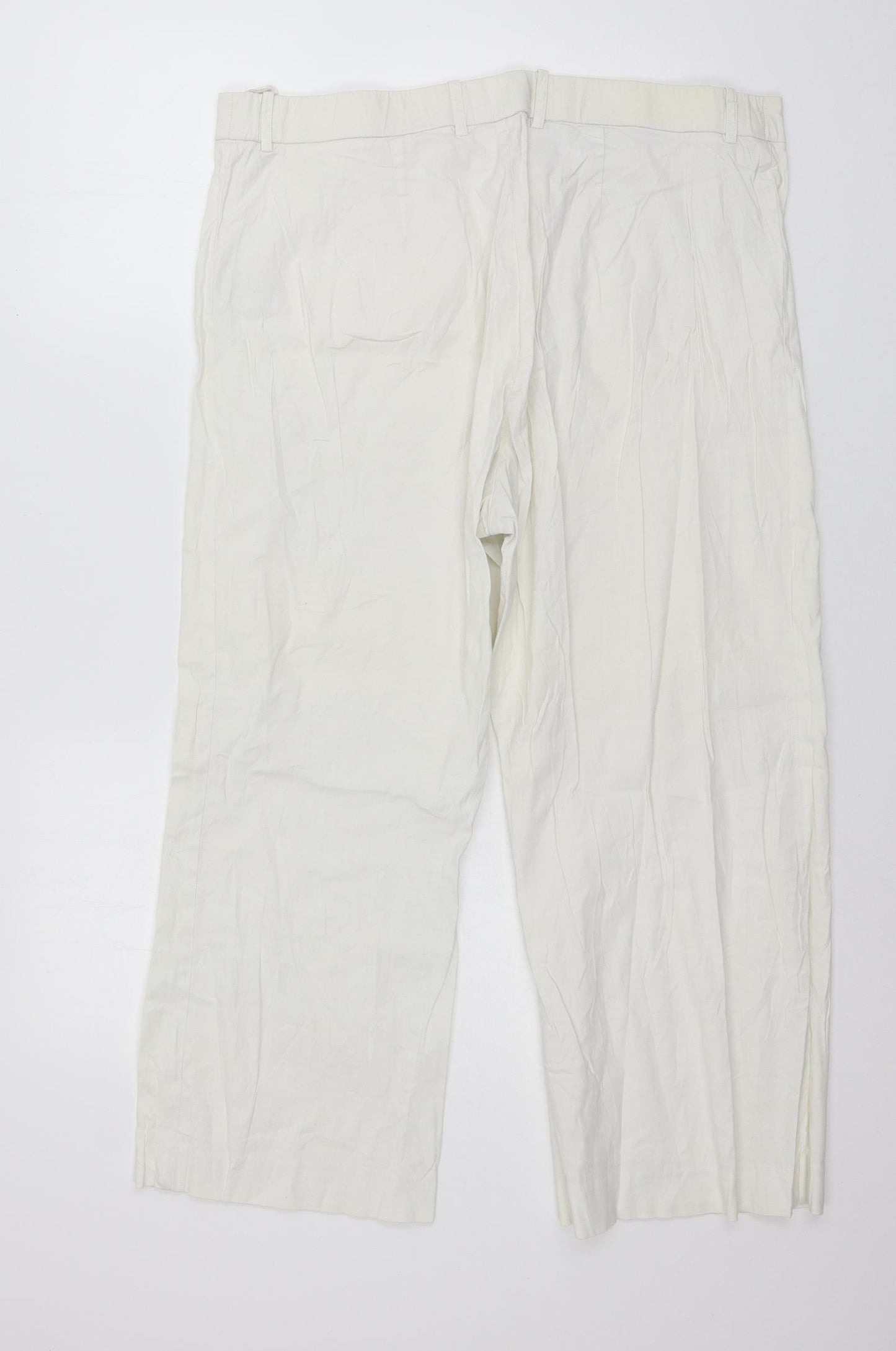 BB Womens White   Cropped Trousers Size 20 L24 in