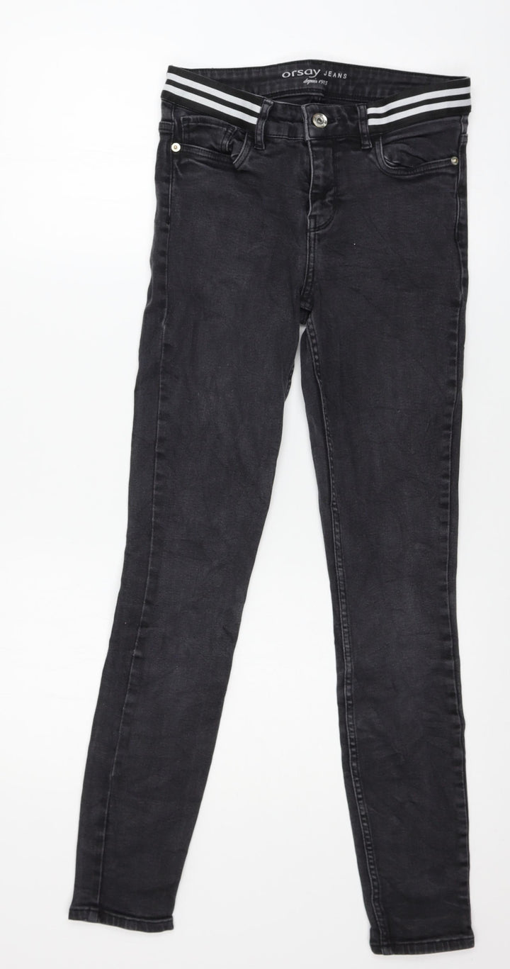 ORSAY Womens Grey Denim Skinny Jeans Size 10 L28 in