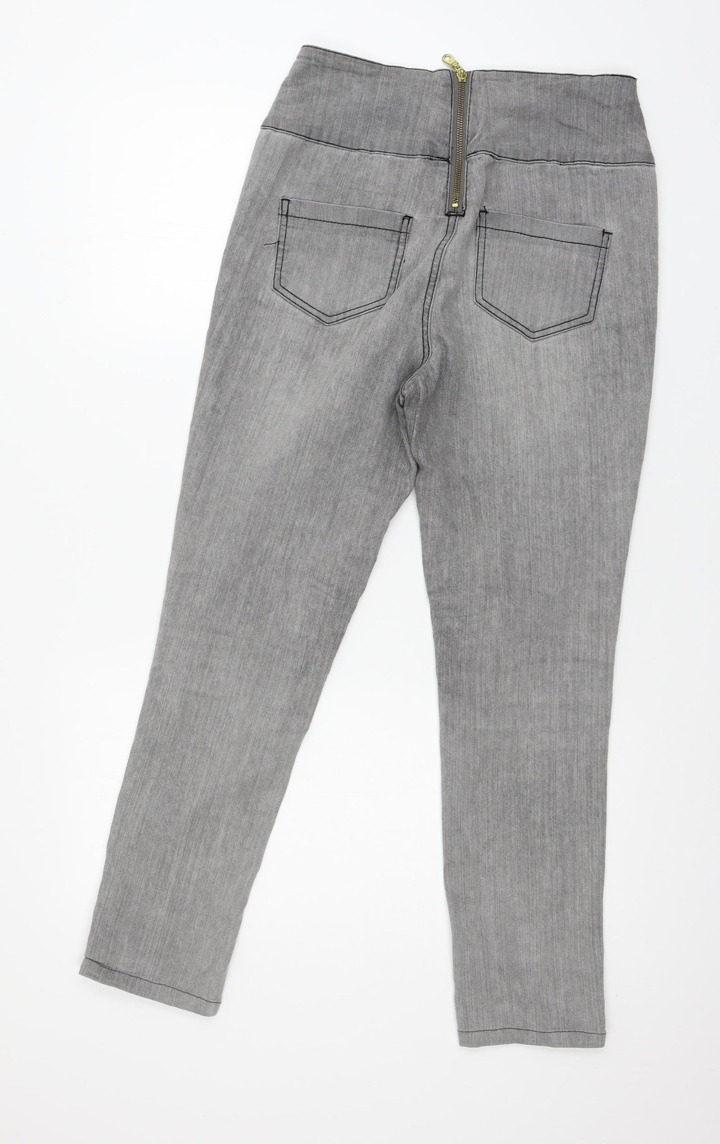 Pieces Womens Grey  Denim Tapered Jeans Size 30 in L26 in