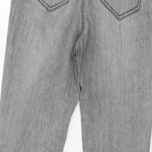 Pieces Womens Grey  Denim Tapered Jeans Size 30 in L26 in