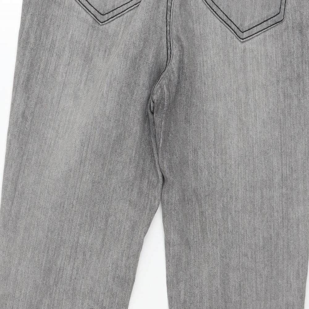 Pieces Womens Grey  Denim Tapered Jeans Size 30 in L26 in