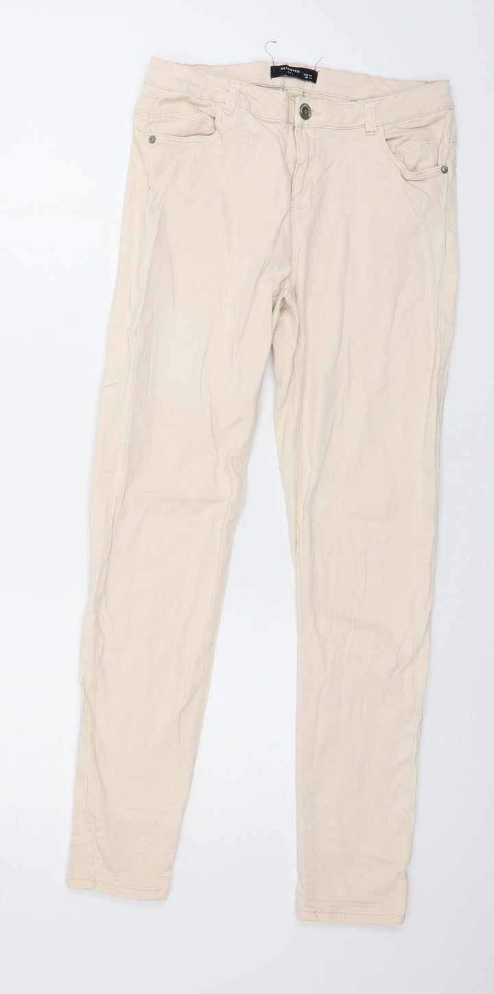 RESERVED Womens Pink Denim Skinny Jeans Size 12 L28 in