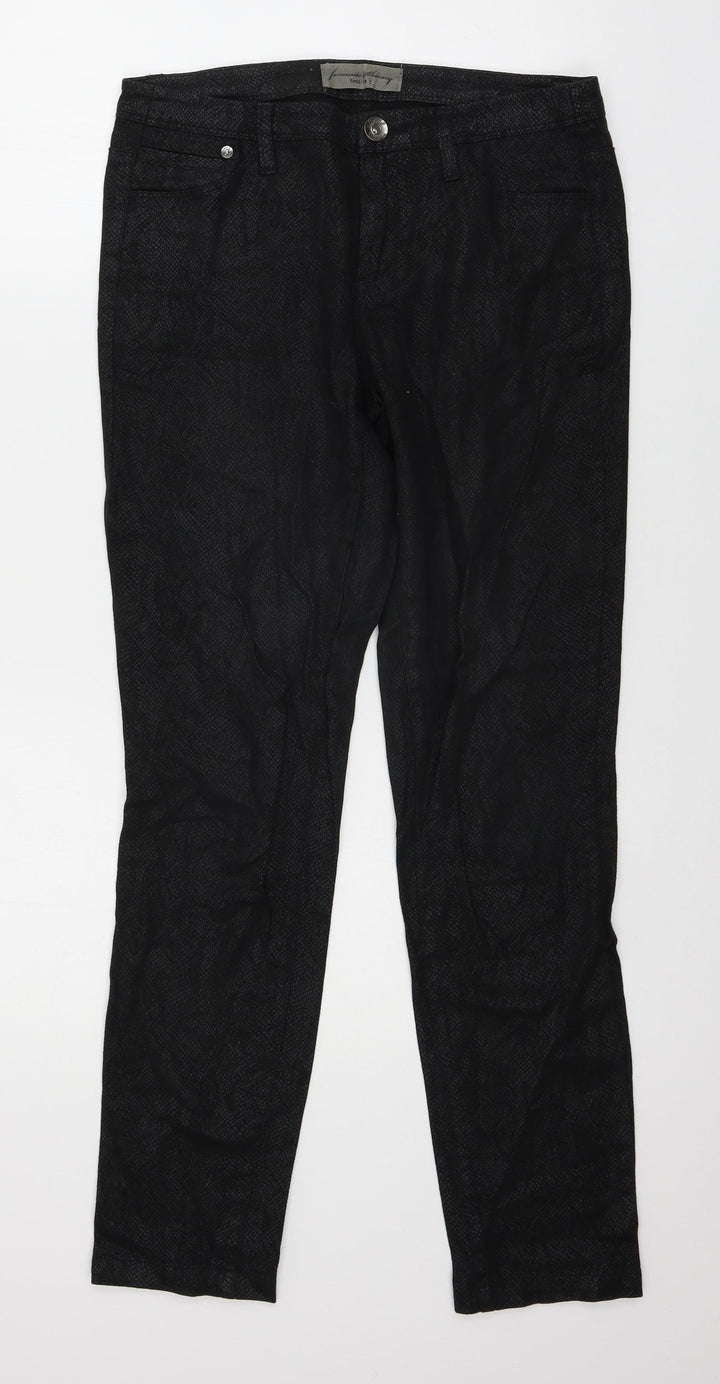 Yessica Womens Black Animal Print Denim Skinny Jeans Size 10 L29 in