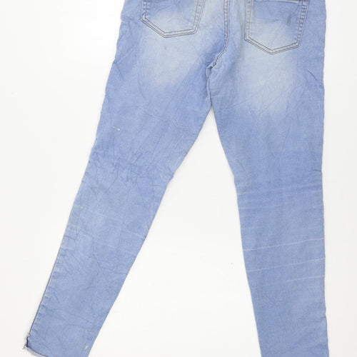 Destination Girls Blue Striped Denim Skinny Jeans Size 13 Years - Distressed