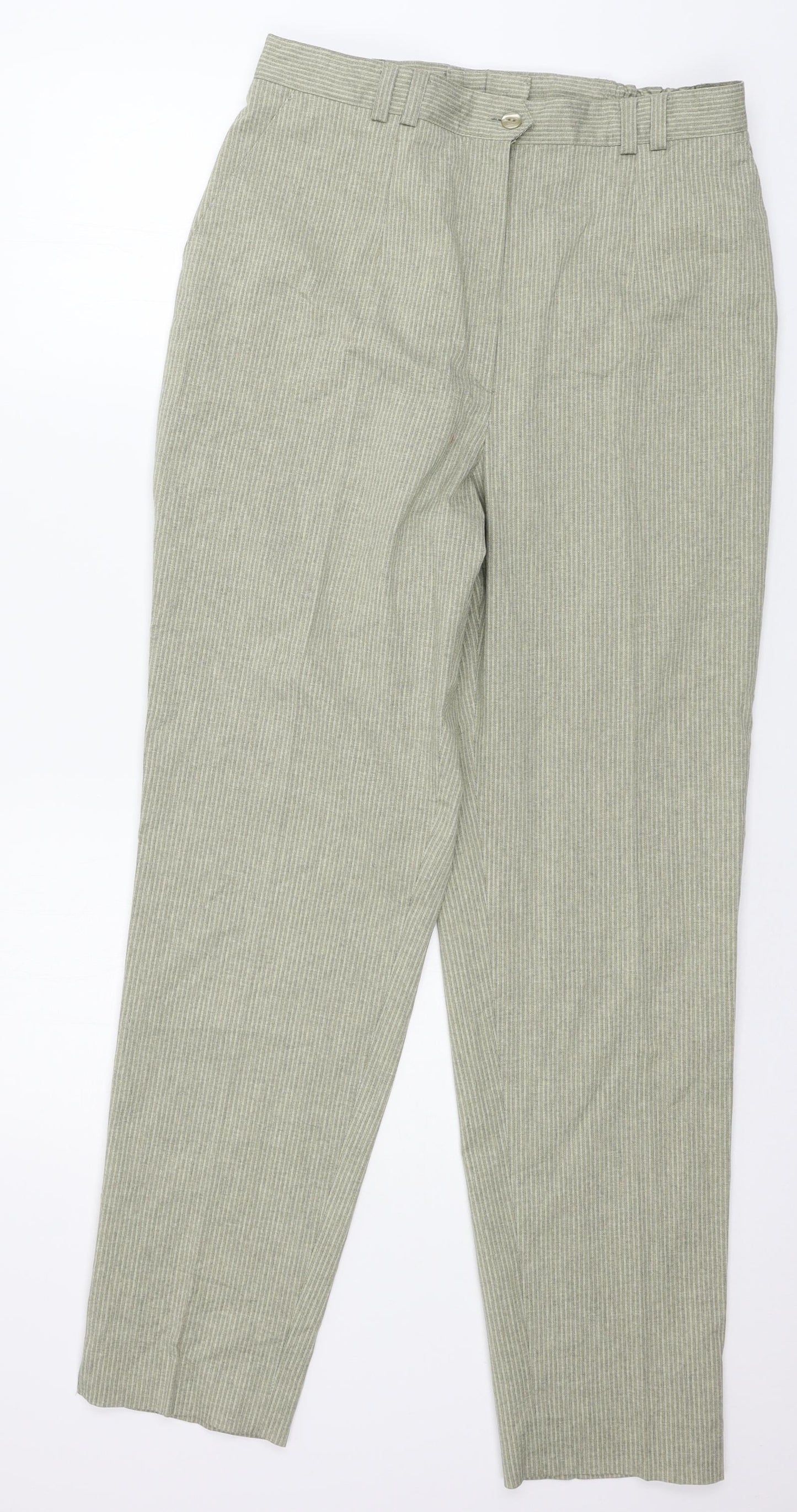 Stark Womens Beige Striped  Trousers  Size 14 L29 in