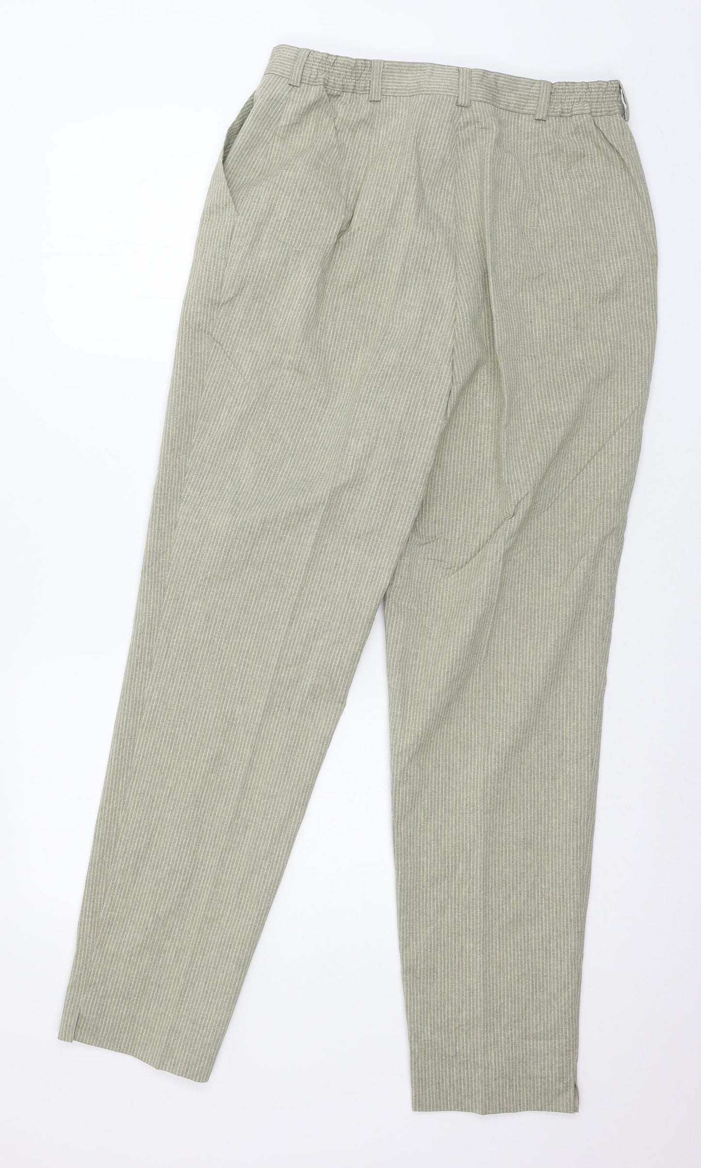 Stark Womens Beige Striped  Trousers  Size 14 L29 in