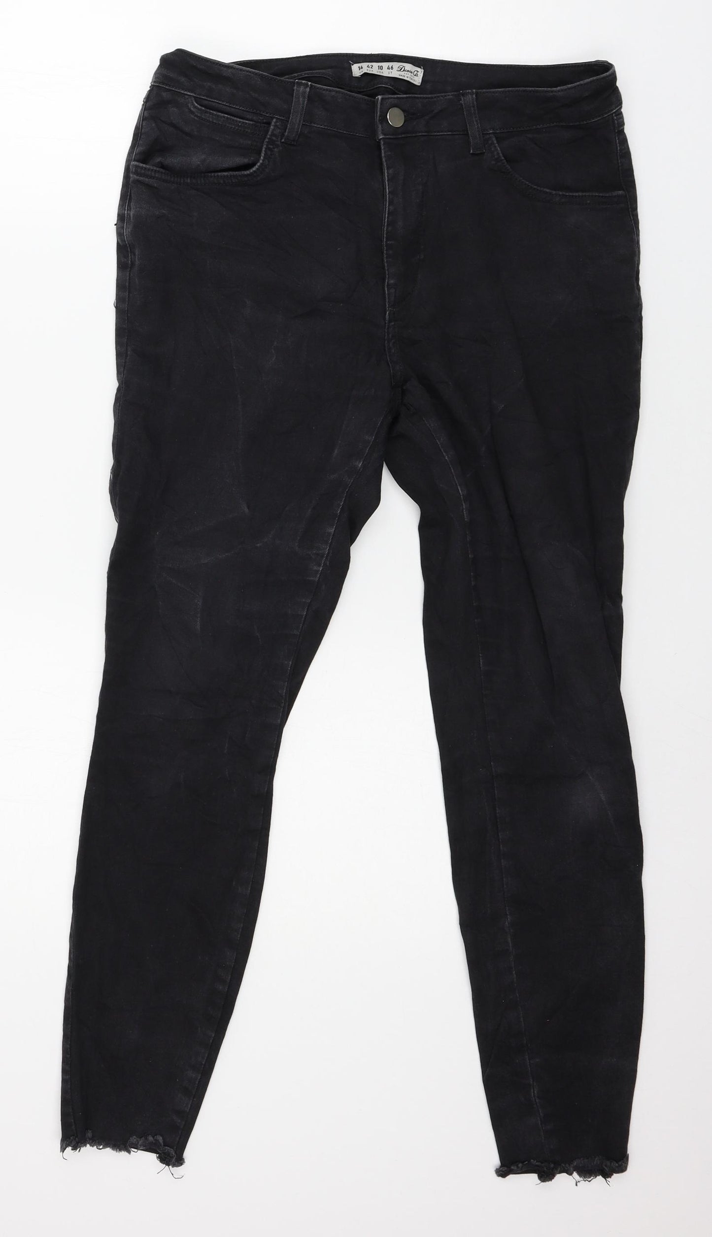 Denim & Co. Womens Black  Denim Skinny Jeans Size 14 L27 in